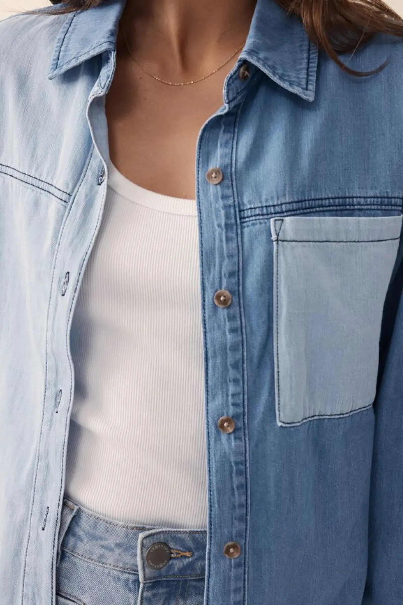 Ceres Life Long Sleeve Denim Shirt - Indigo Outlet
