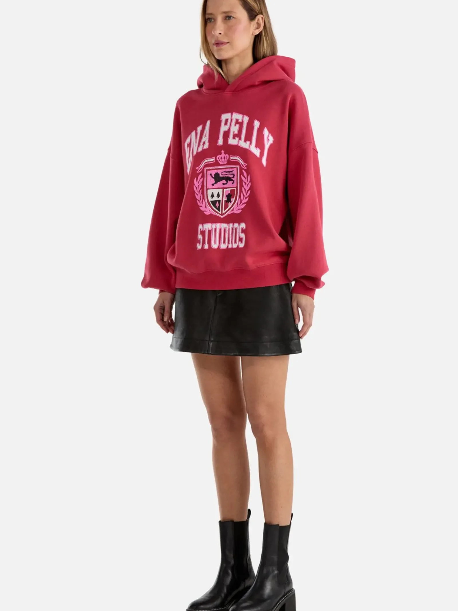 Ena Pelly Brooke Oversized Hoodie DIY Studios - Poppy Red Clearance
