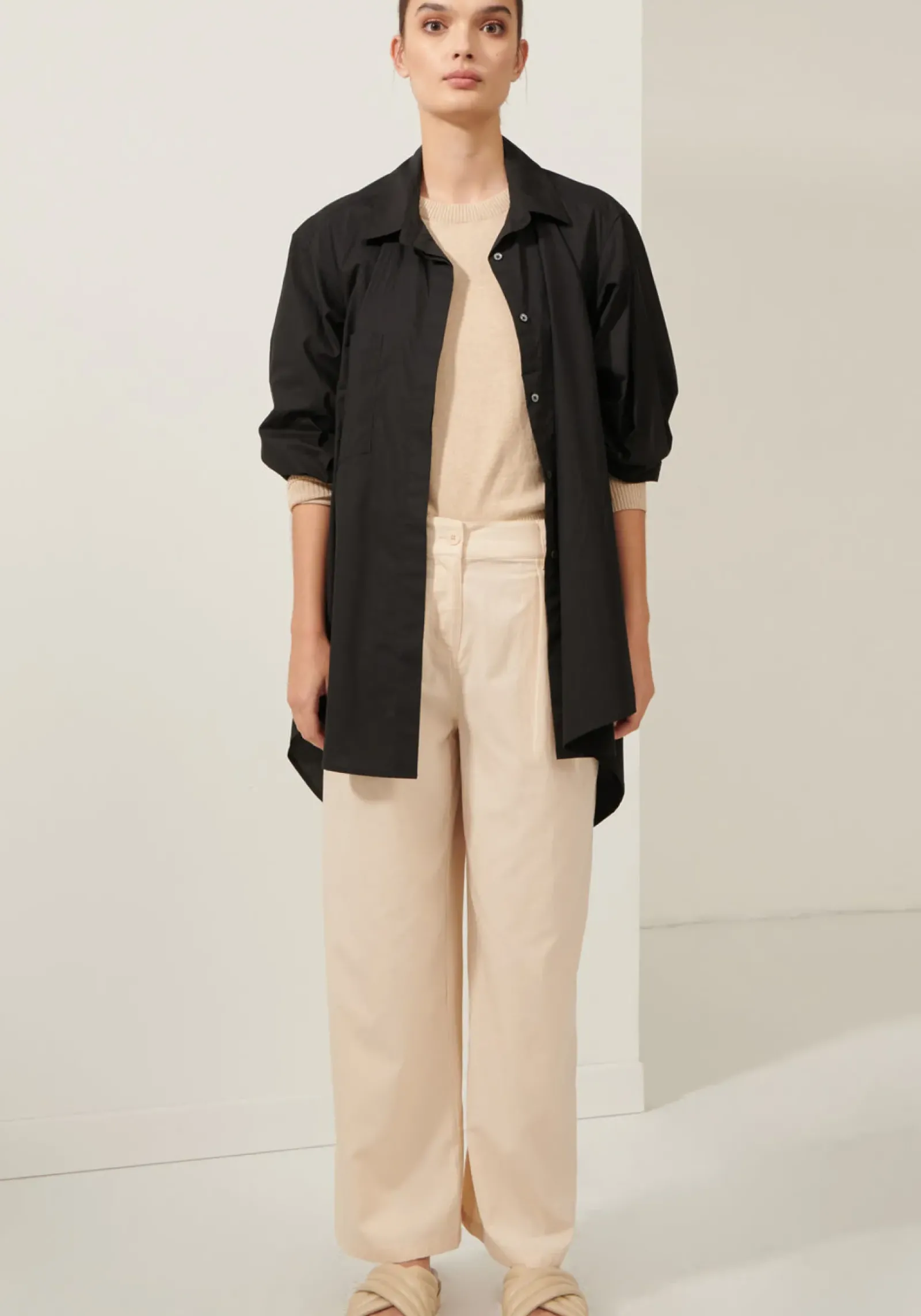 Pol Lagoon Drape Back Shirt- Black Sale