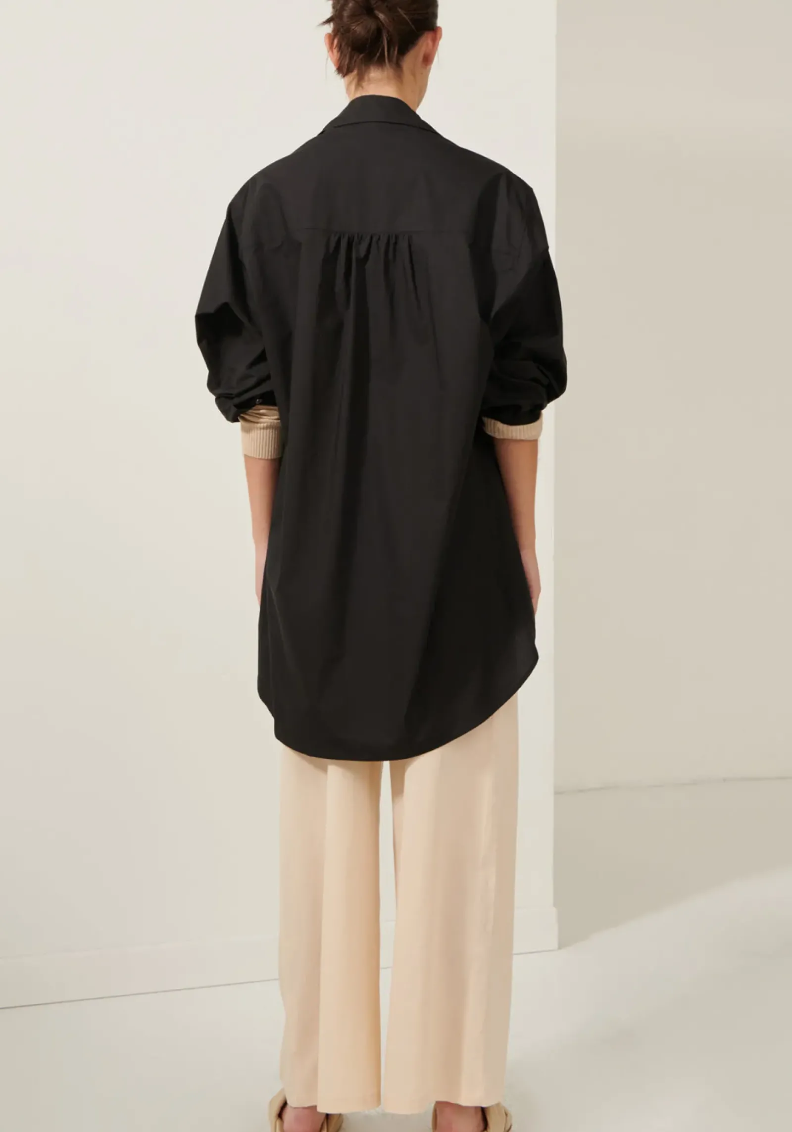 Pol Lagoon Drape Back Shirt- Black Sale