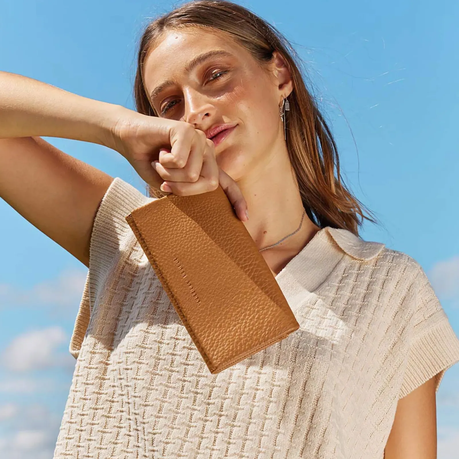 Status Anxiety Nevermind Wallet - Tan Clearance