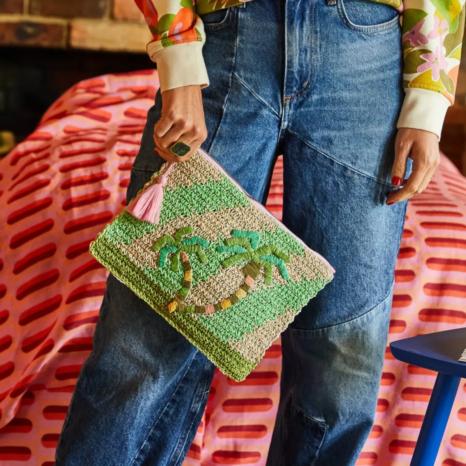 Sage & Clare Sage & Clare San Carlos Raffia Clutch Clearance