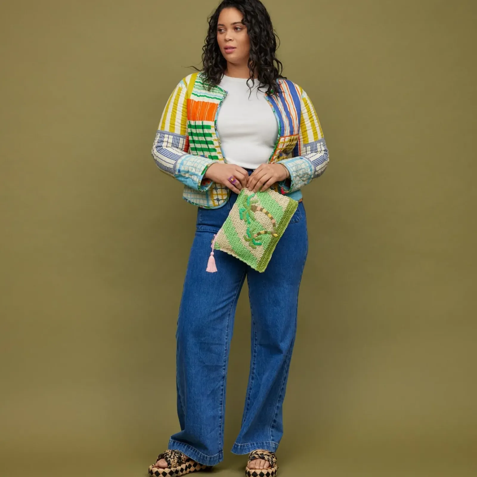 Sage & Clare Sage & Clare San Carlos Raffia Clutch Clearance