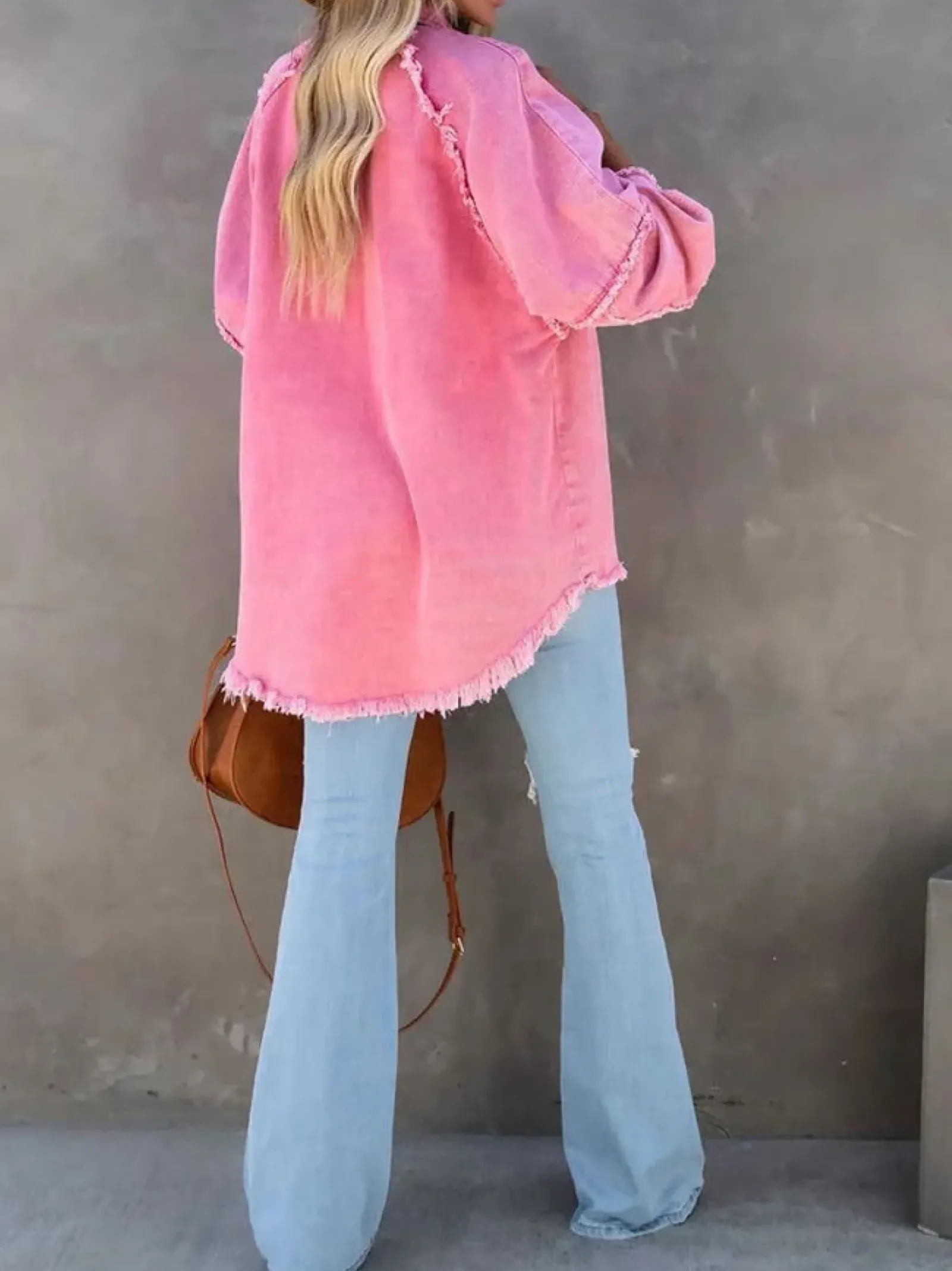 Eyes on Floyd Trixie Shirt Denim Jacket - Pink Discount
