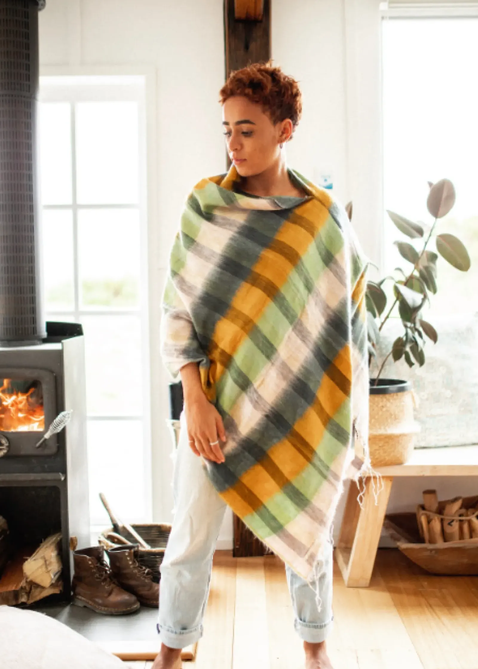 Hobo & Hatch Hobo & Hatch Poncho- Check Clearance