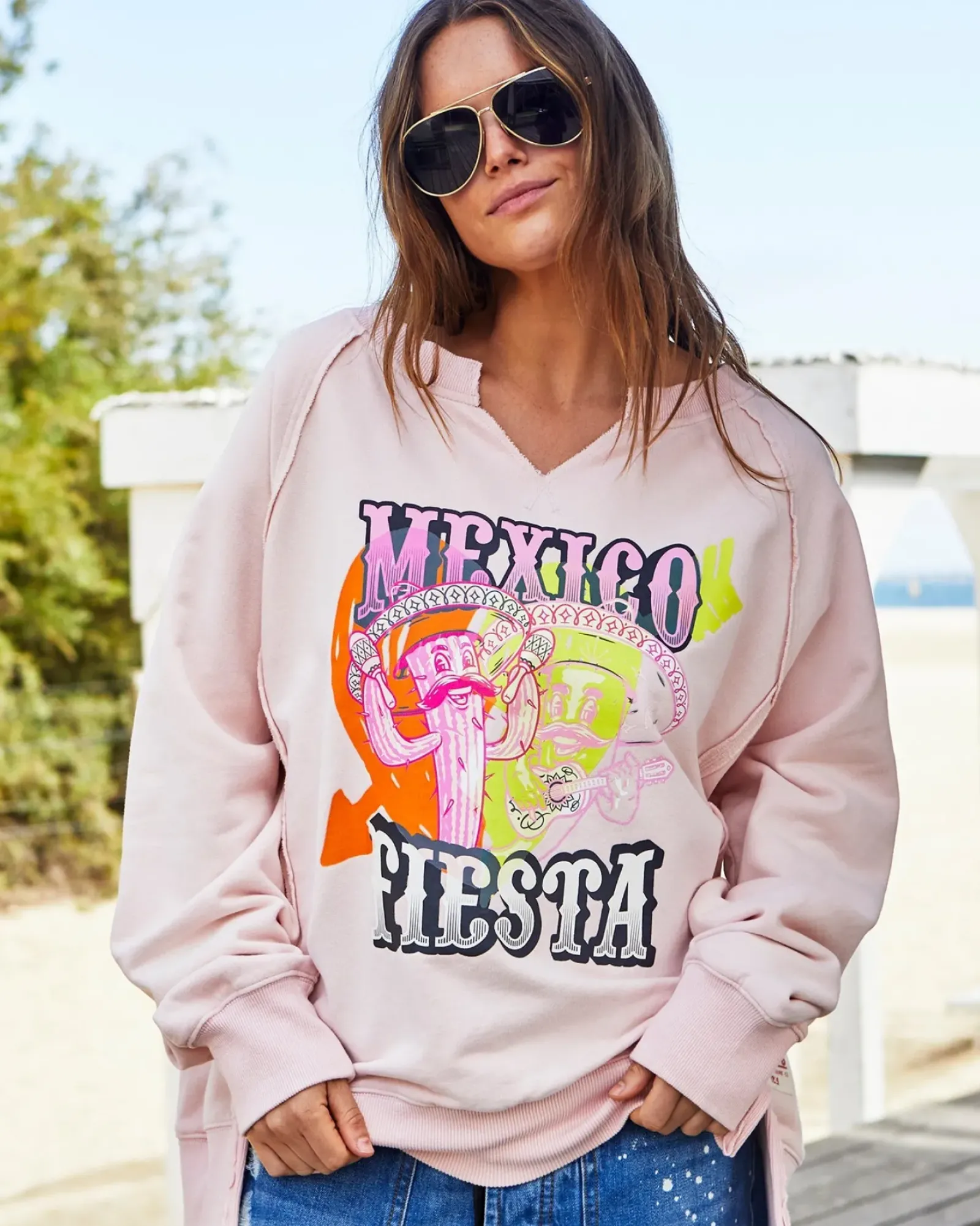 Hammill & Co Hammill & Co Vintage Fiesta Sweat - Pink Hot