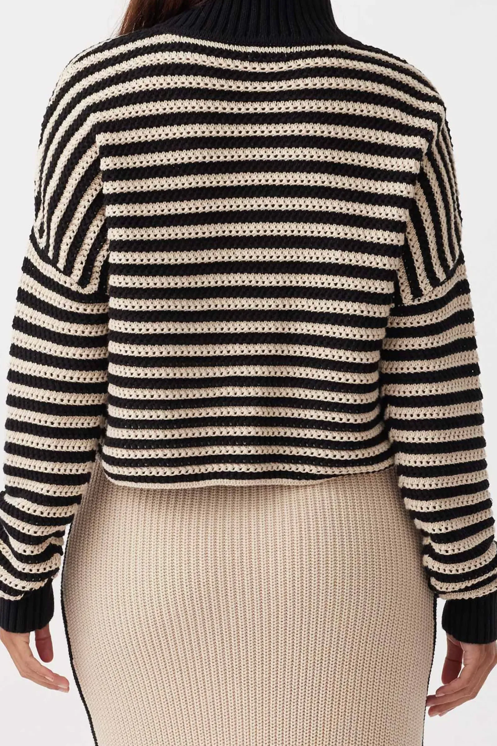 ARCAA June Cropped Sweater - Sand & Black Fashion