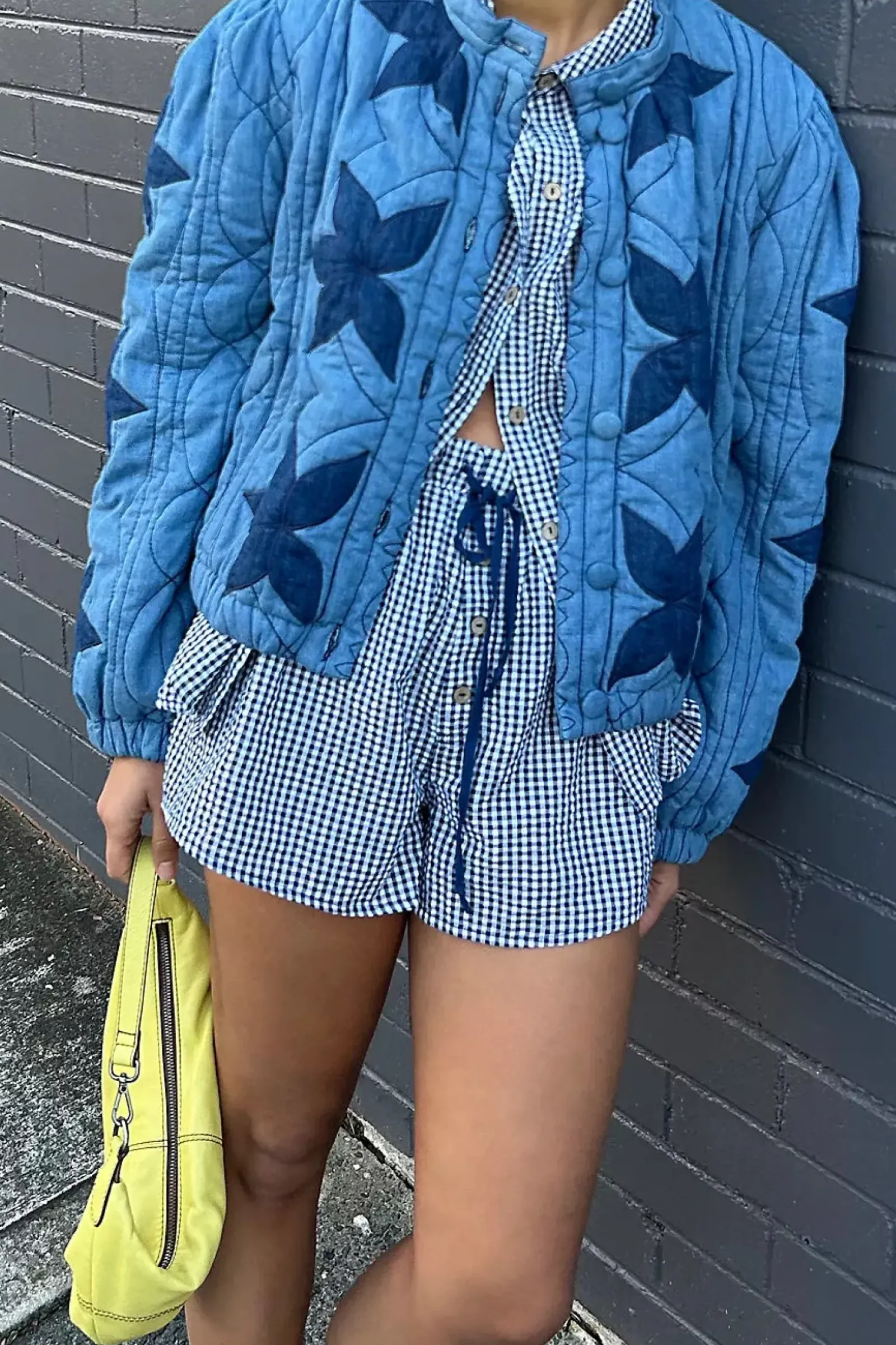 Free People Quinn Quilted Jacket - Indigo Combo Online