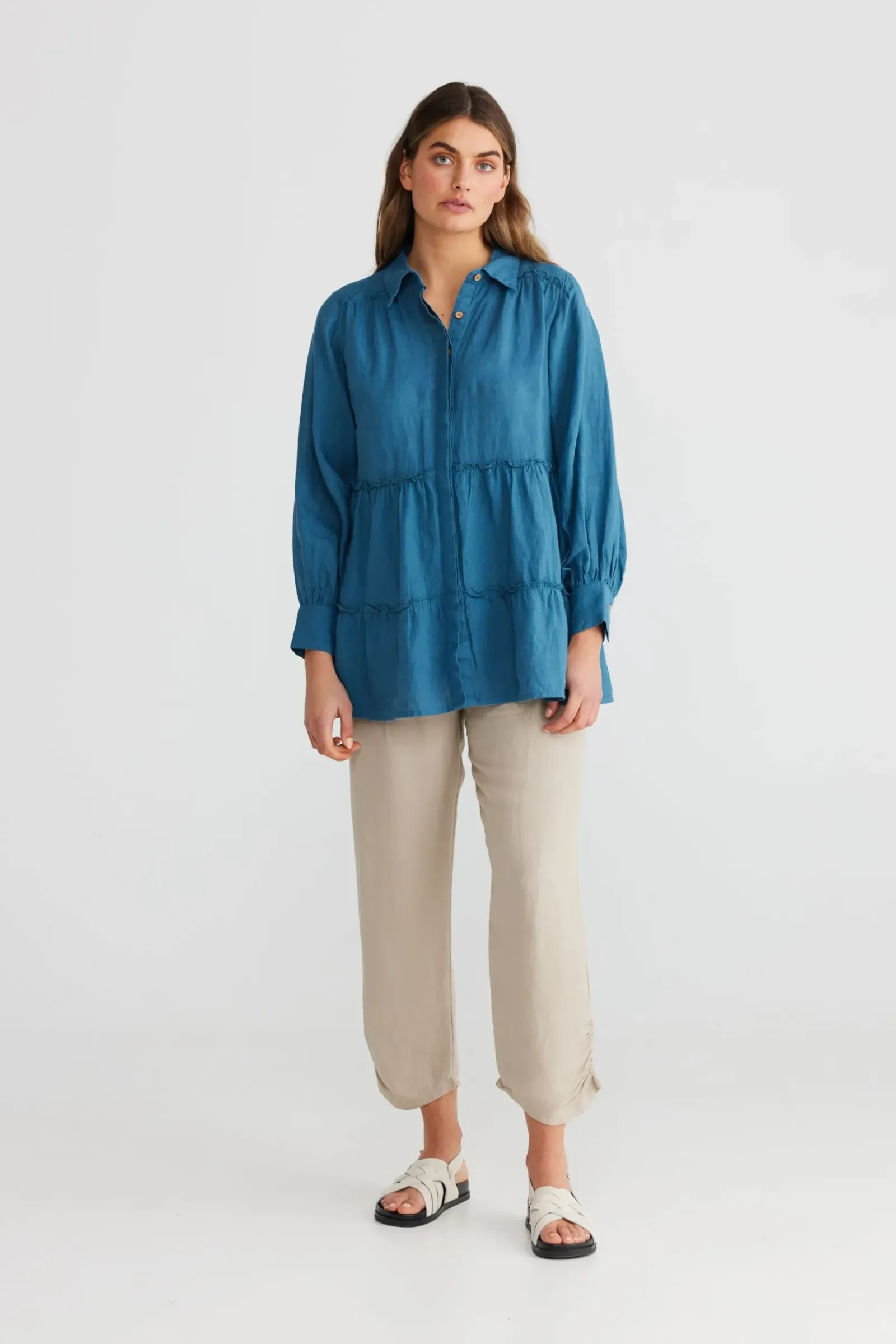 The Shanty Mia Top - Blue Steel Outlet