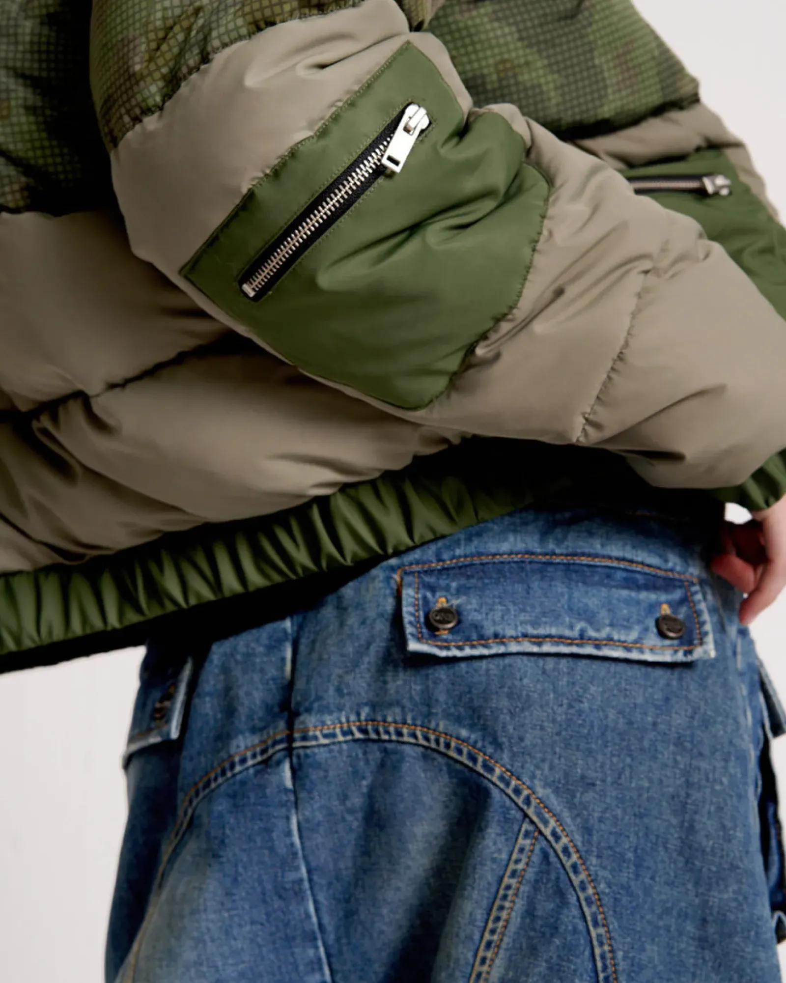 One Teaspoon Dirtee Love Camo Puffa Jacket - Khaki Outlet