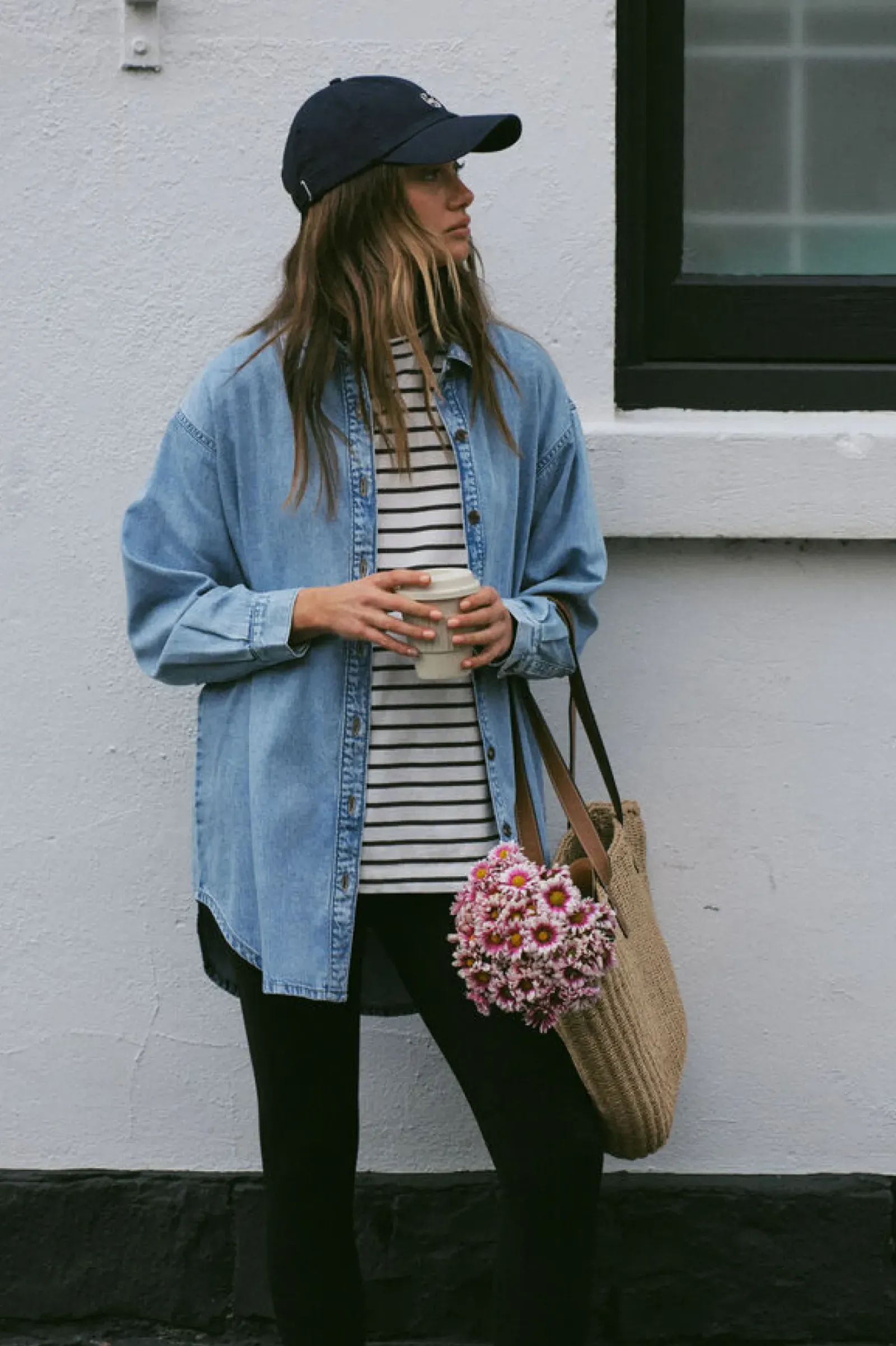 Ceres Life Longline Denim Shirt - Vintage blue Fashion