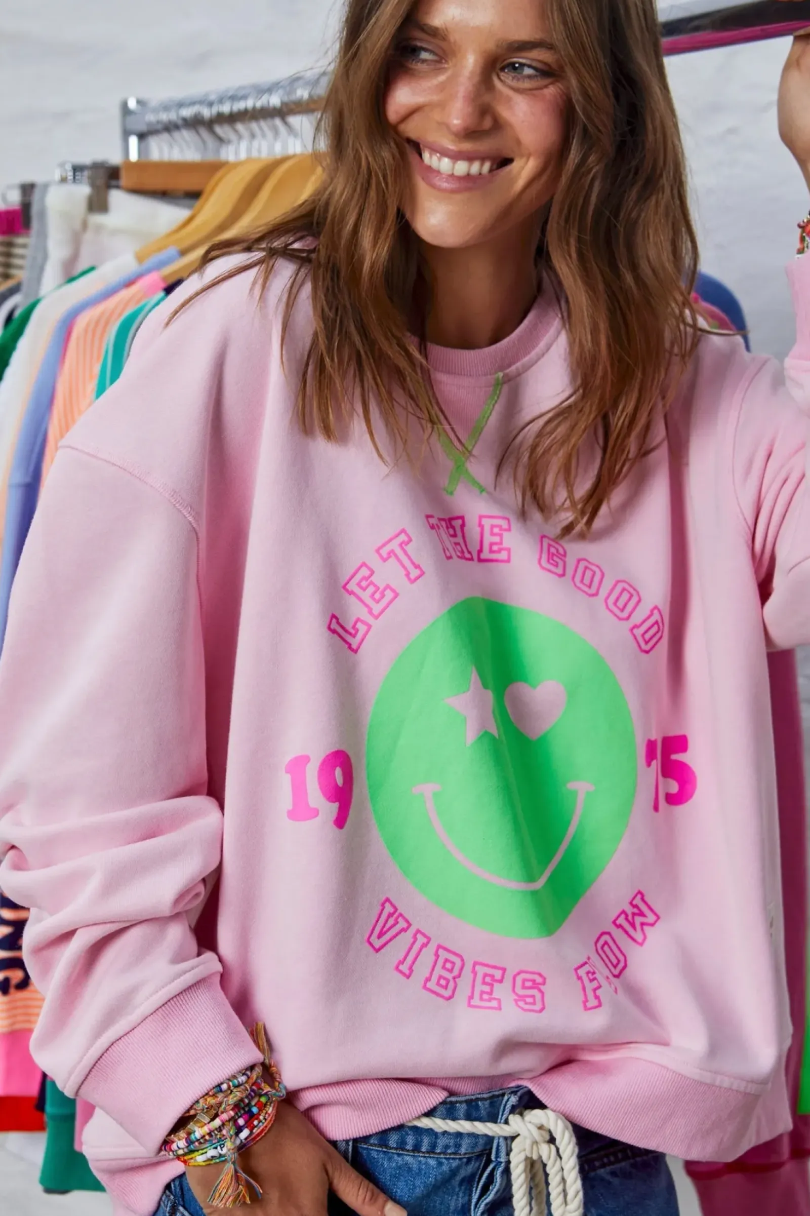 Hammill & Co Hammil & Co Happy Sweat - Pink Outlet