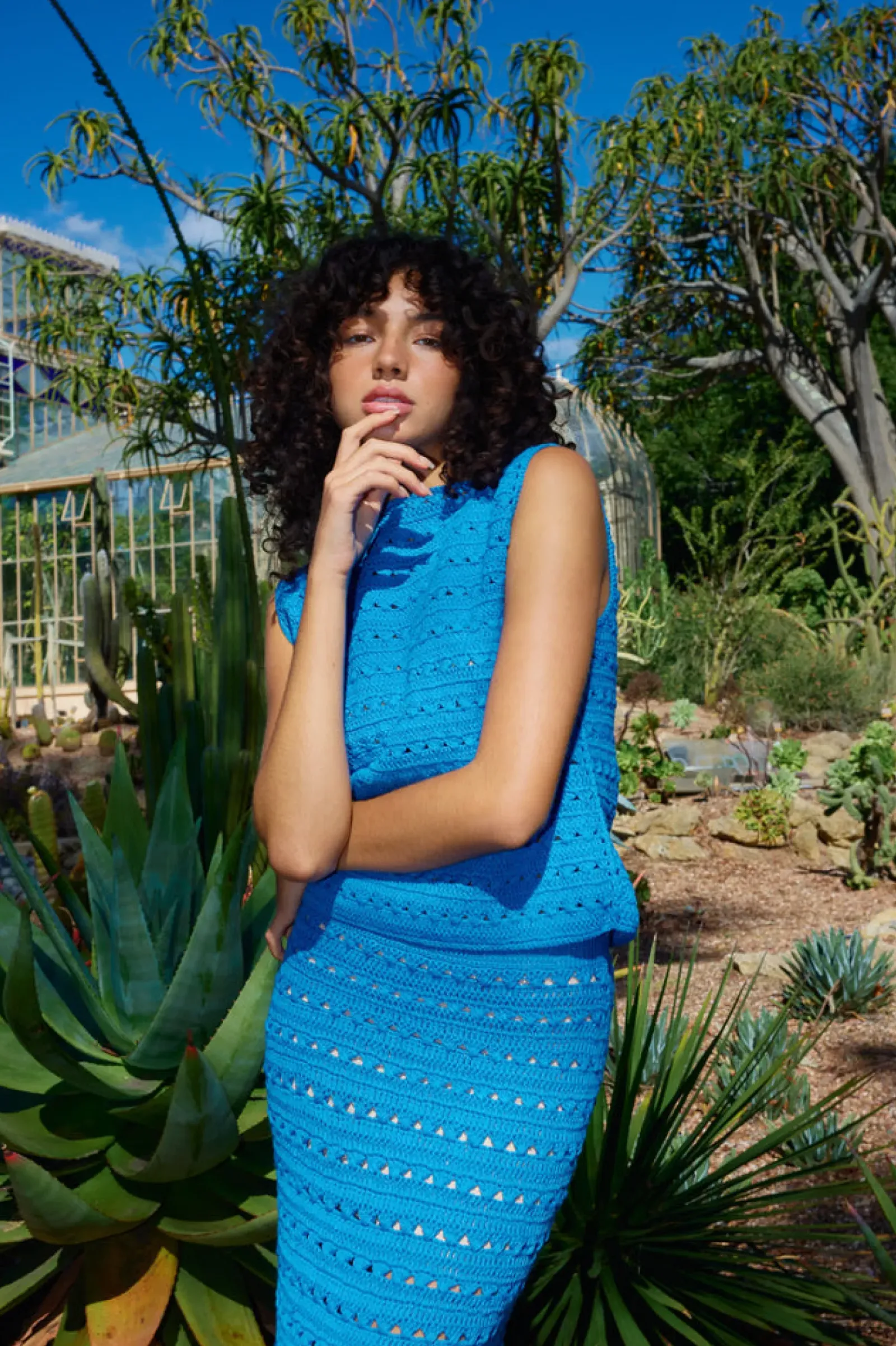 Kinney Laura Crochet Top - Blue Fashion