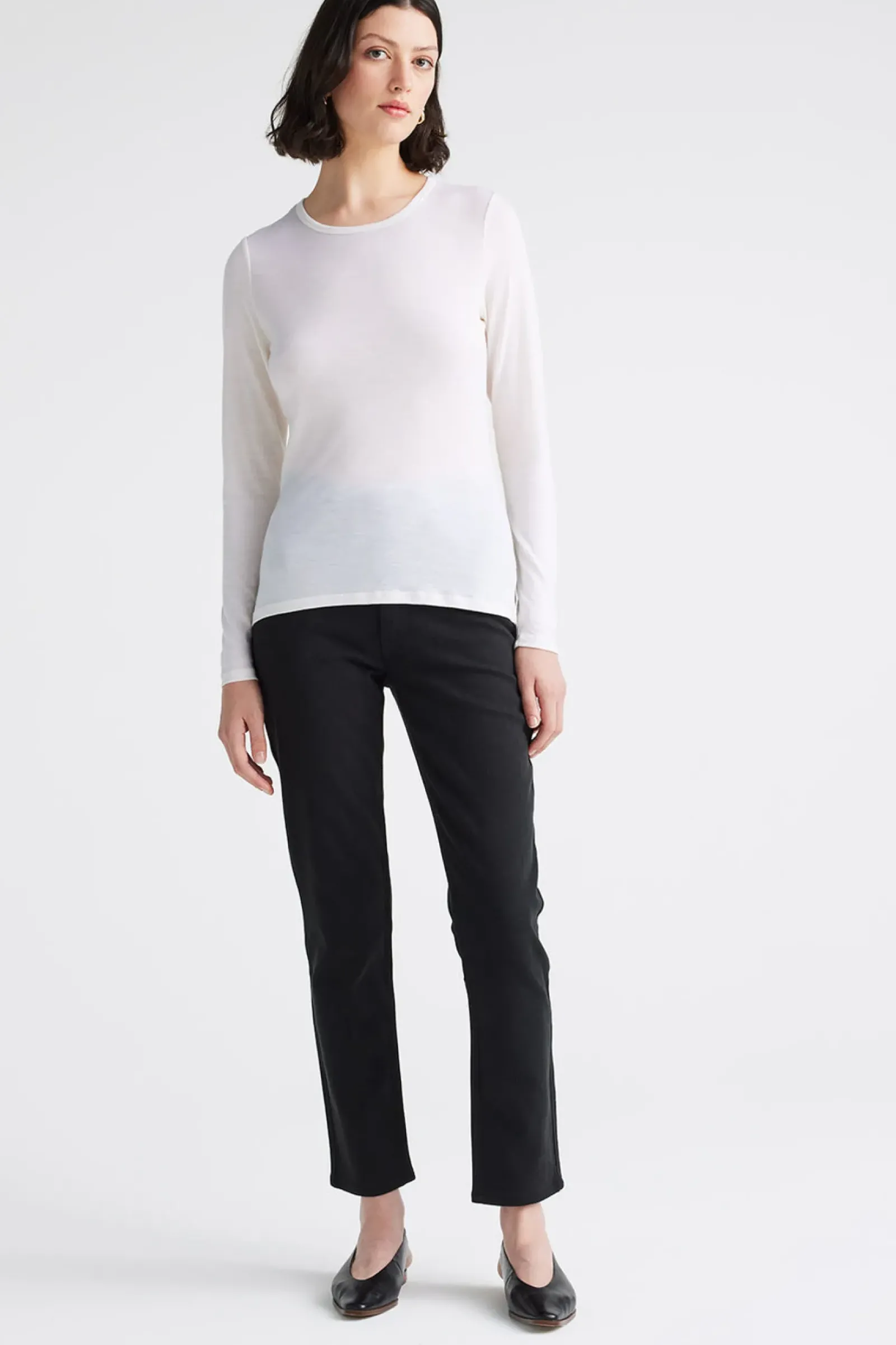 Toorallie Crew Merino Tee - Warm White Discount