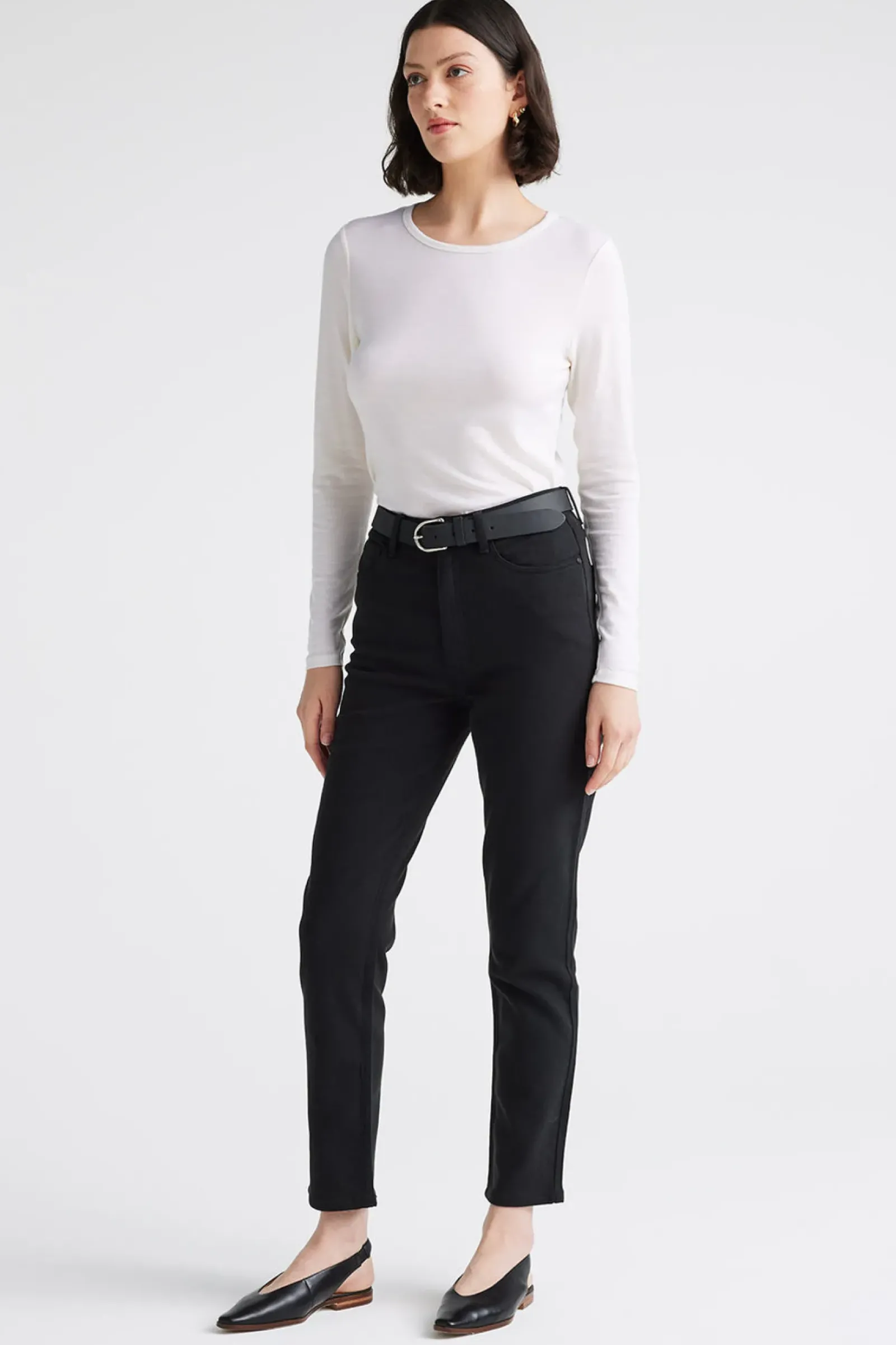 Toorallie Crew Merino Tee - Warm White Discount