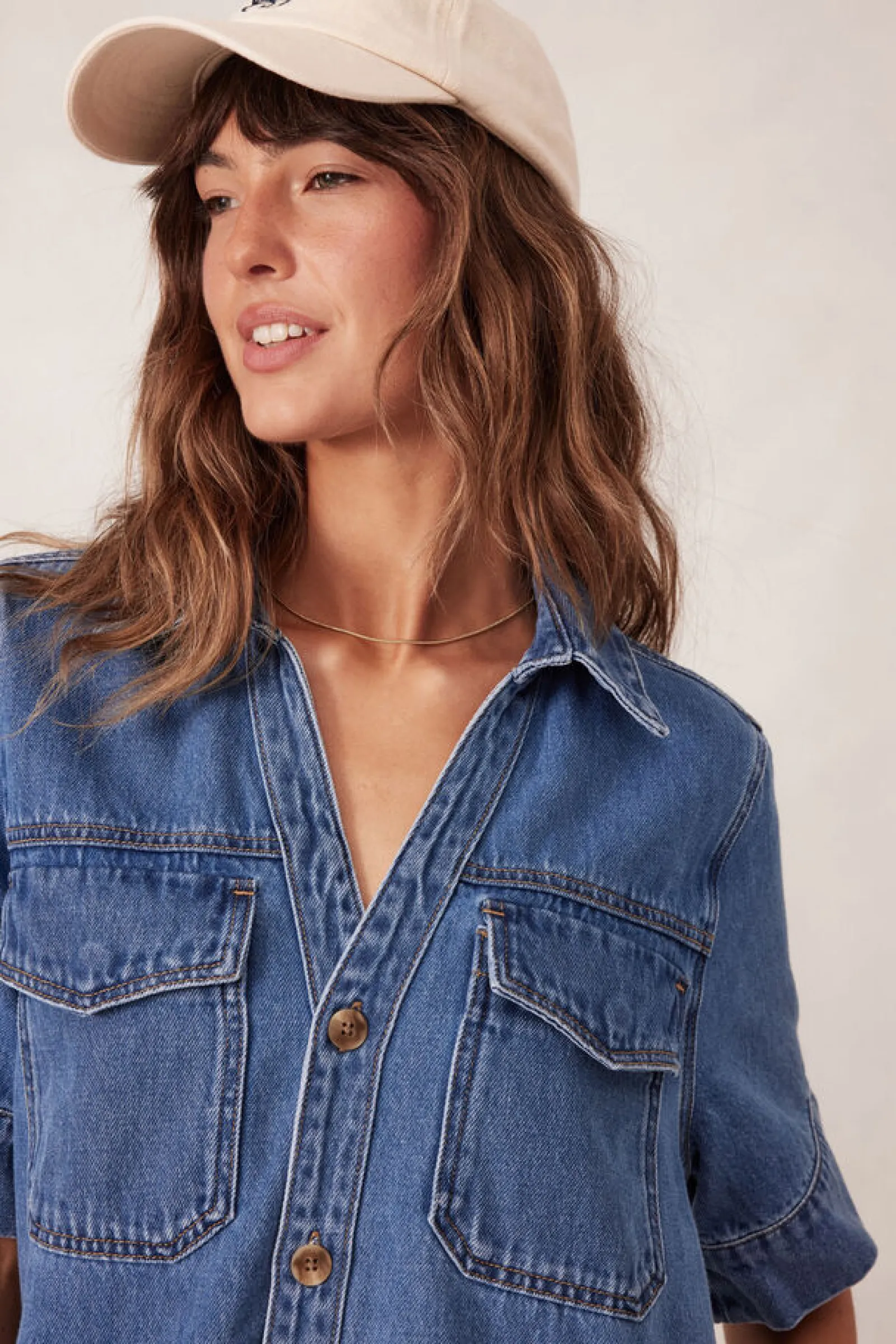 Ceres Life Relaxed Shirt Dress - Fresh Indigo New