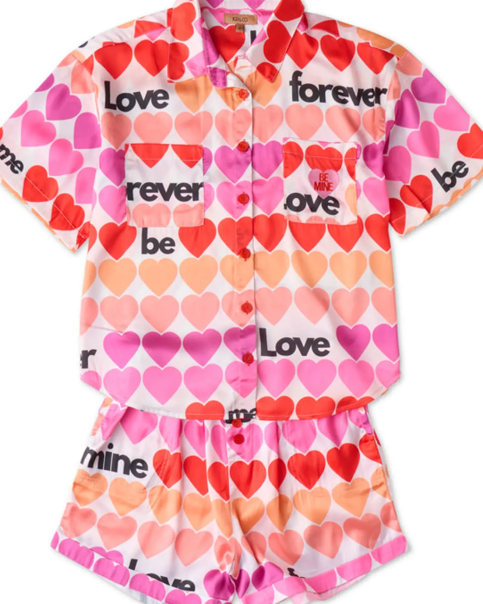 Kip and Co Kip & Co - Forever Satin Short Sleeve Shirt & Short PJ Set Hot
