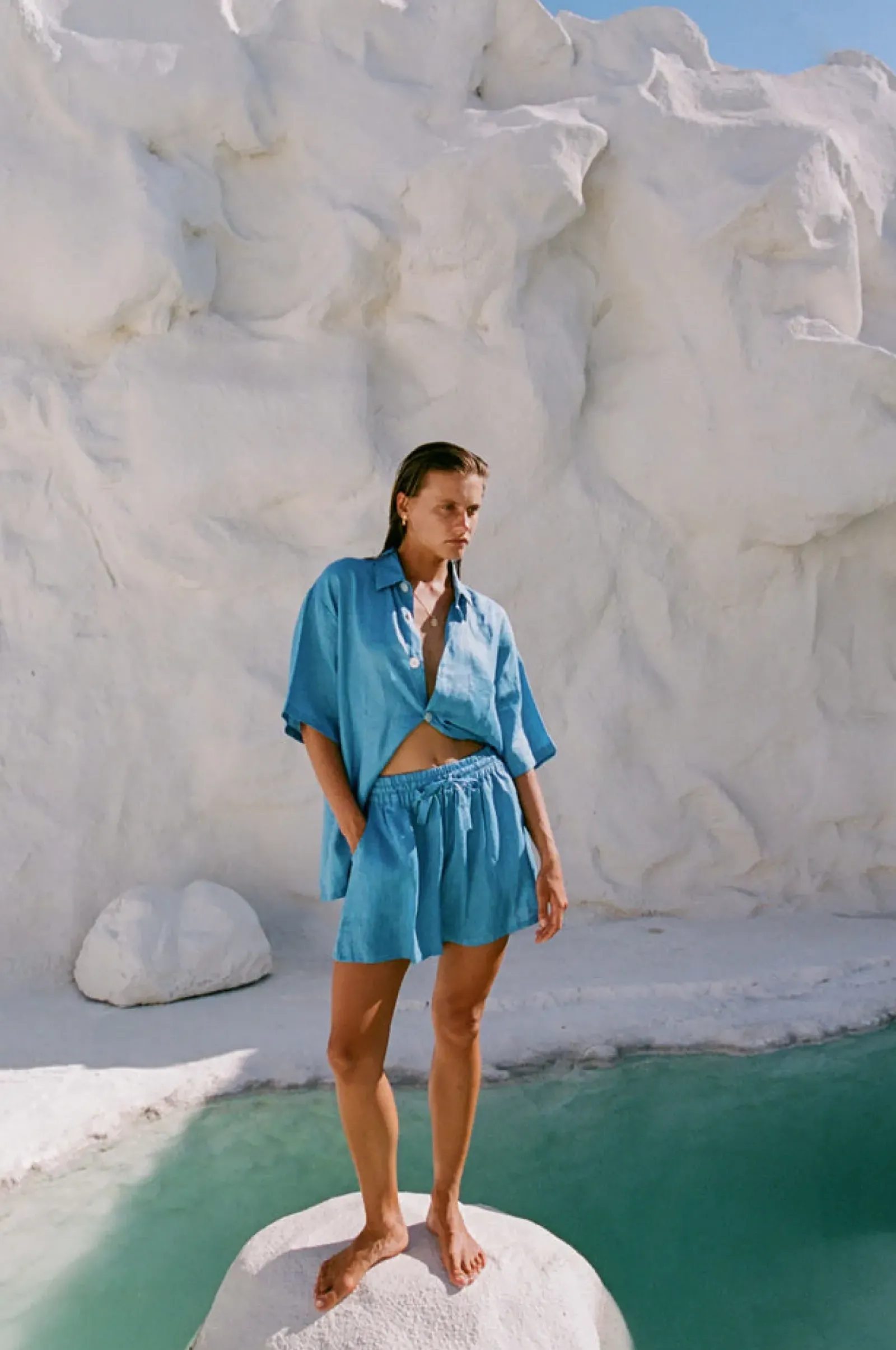 Hobo & Hatch Hobo & Hatch Breeze Shirt - Ocean Sale