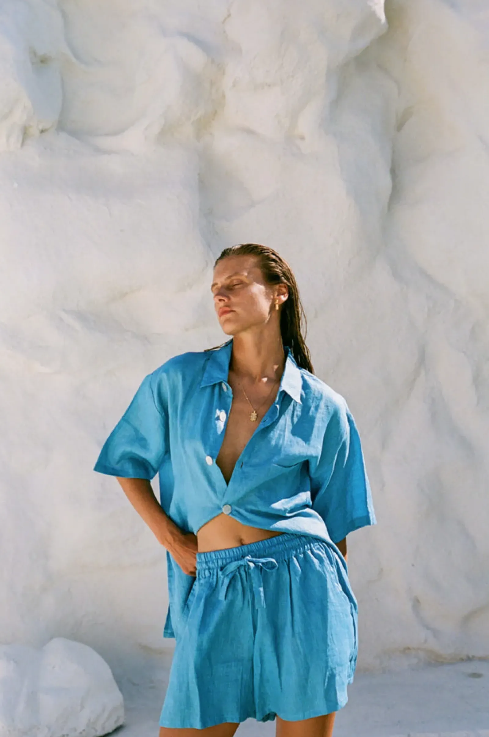 Hobo & Hatch Hobo & Hatch Breeze Shirt - Ocean Sale