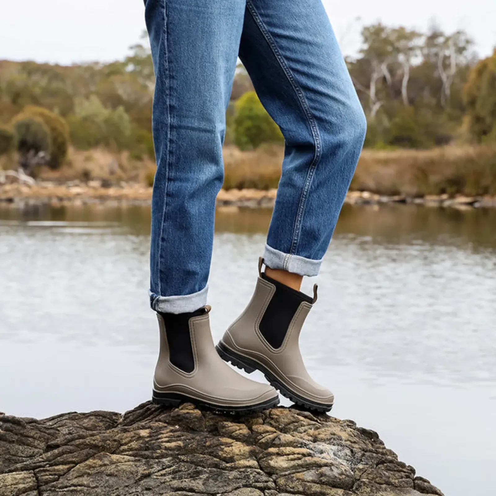 Los Cabos Shoes Los Cabos Amelia Rainboot - Khaki Best