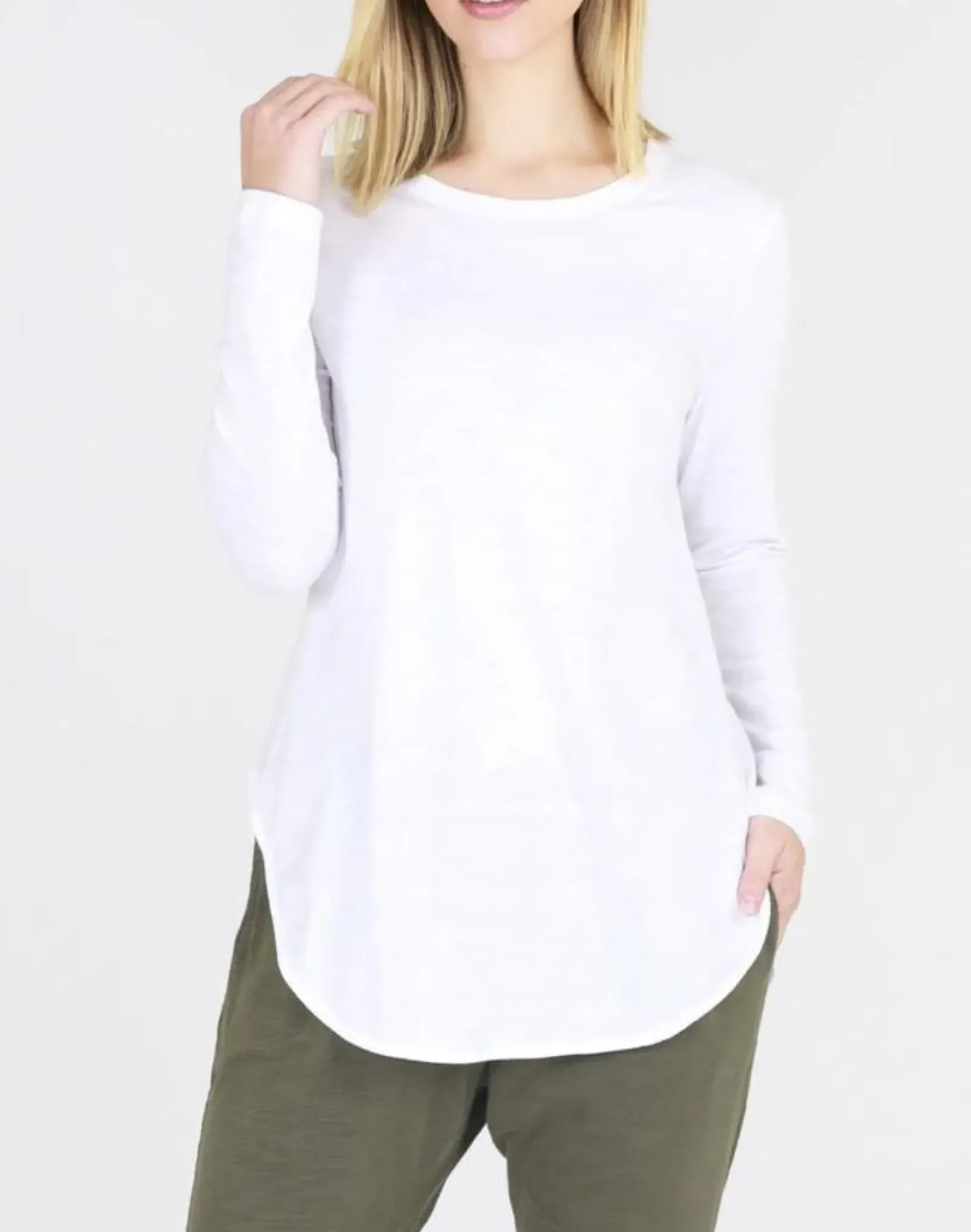 3rd Story Scarlett Long Sleeve Tee - White Outlet