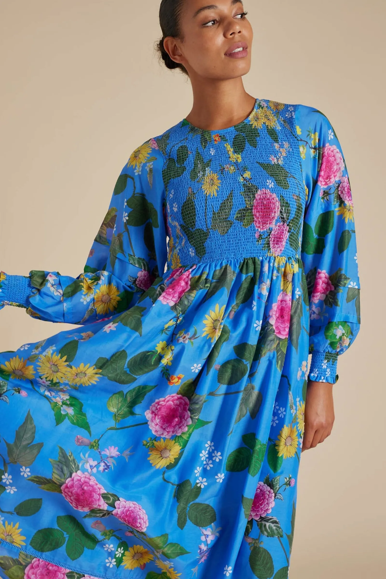 Alessandra Jade Cotton Silk Dress - Periwinkle  Aria Sale