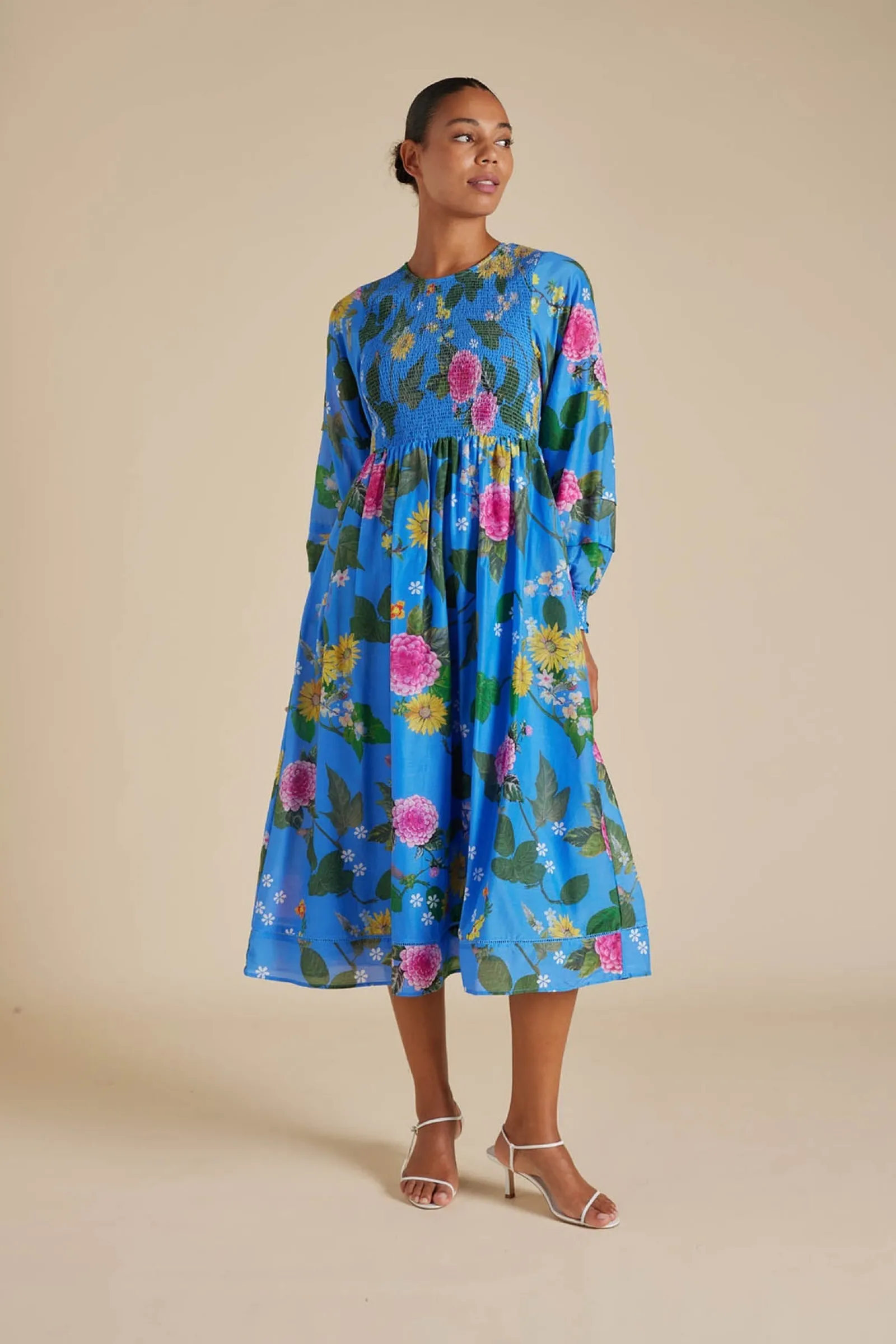 Alessandra Jade Cotton Silk Dress - Periwinkle  Aria Sale