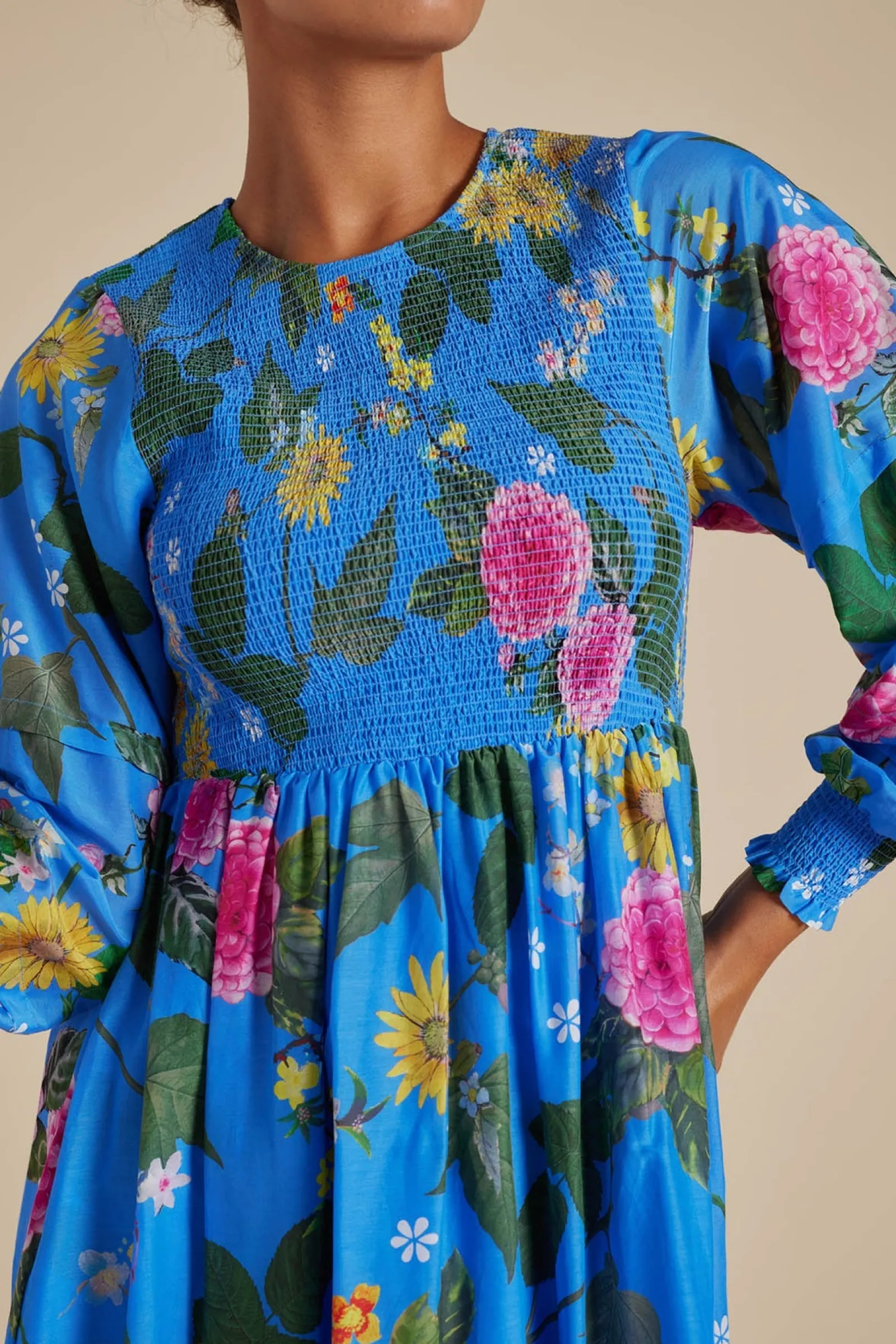 Alessandra Jade Cotton Silk Dress - Periwinkle  Aria Sale