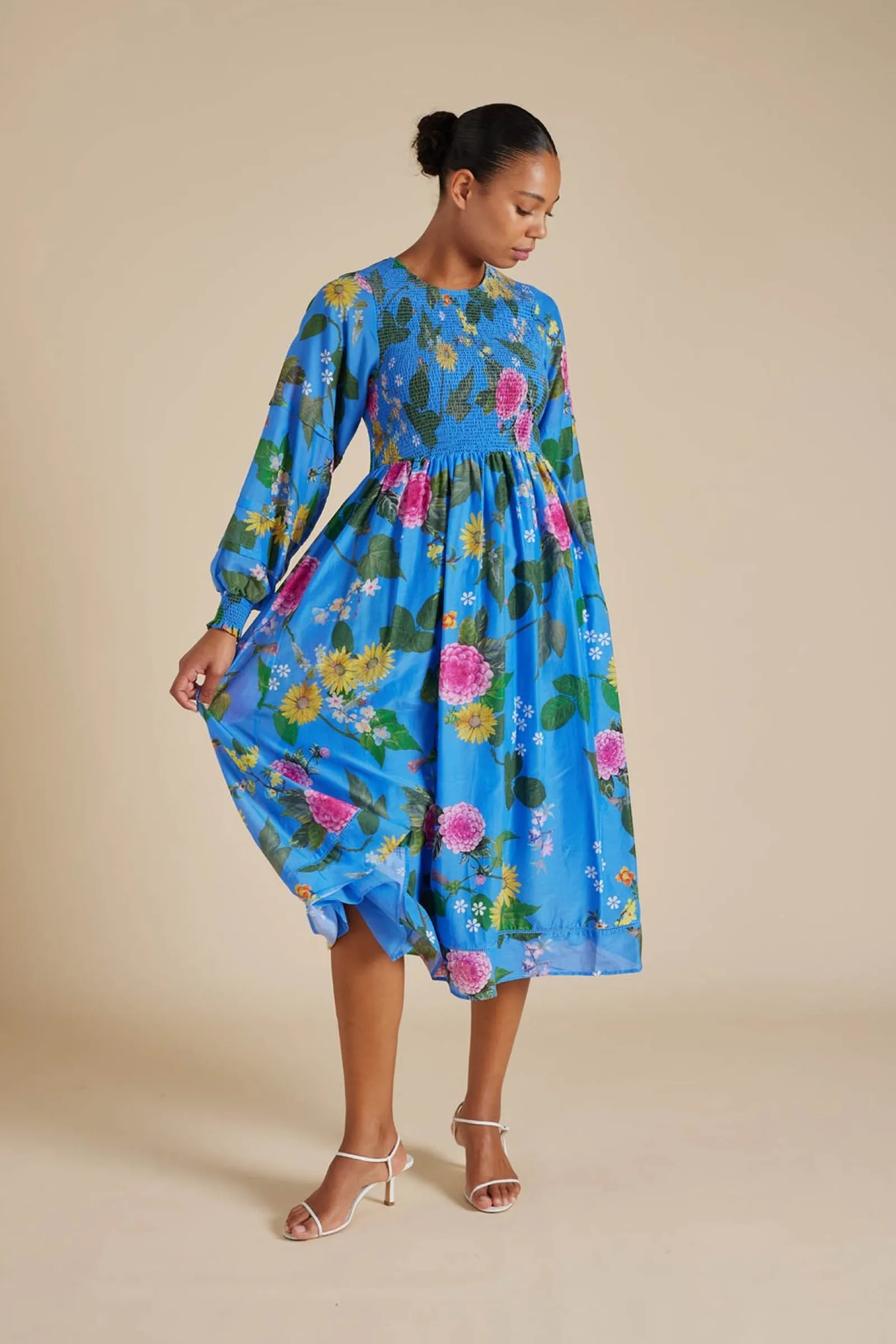 Alessandra Jade Cotton Silk Dress - Periwinkle  Aria Sale
