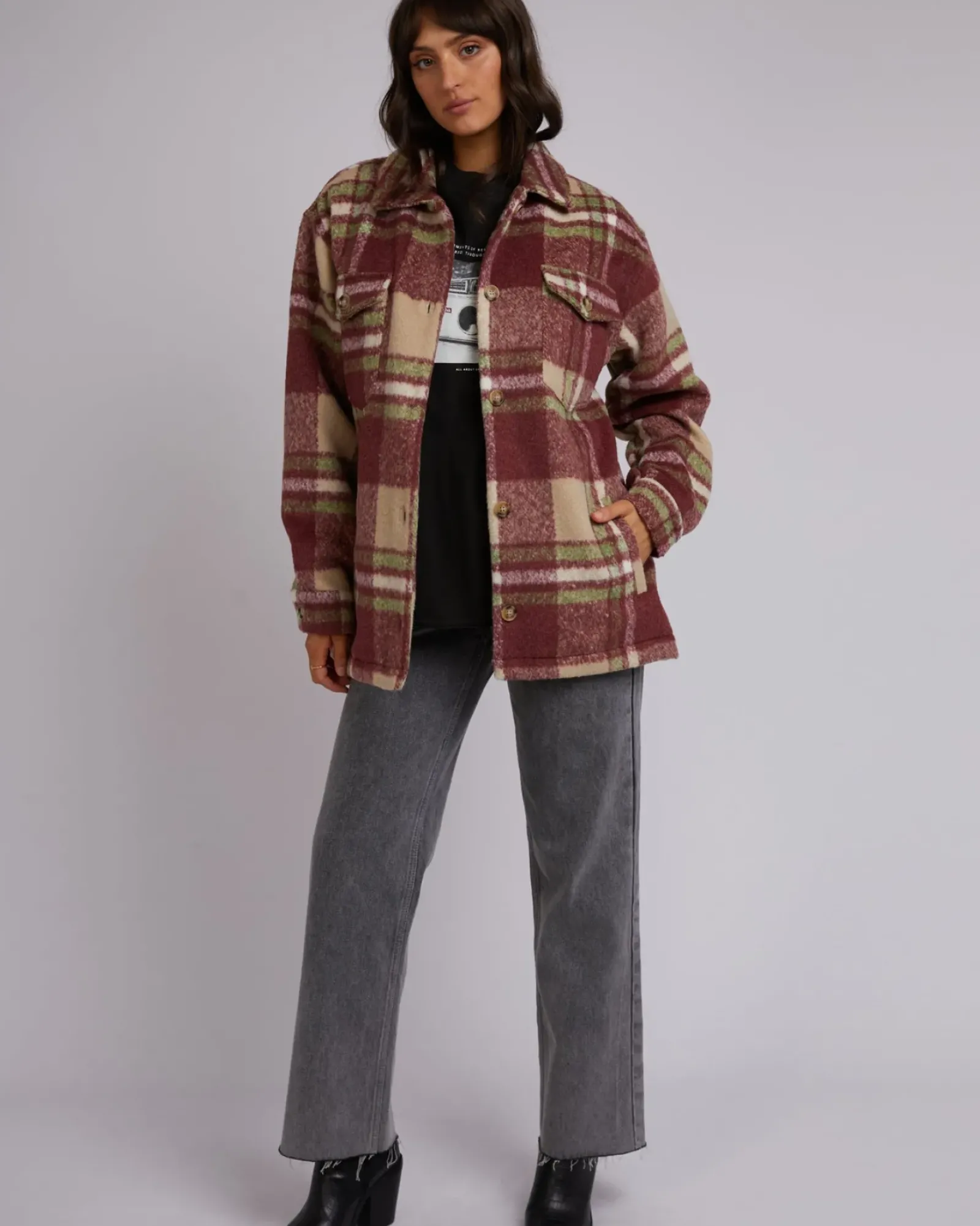 All About Eve Hilary Check Shacket Fashion