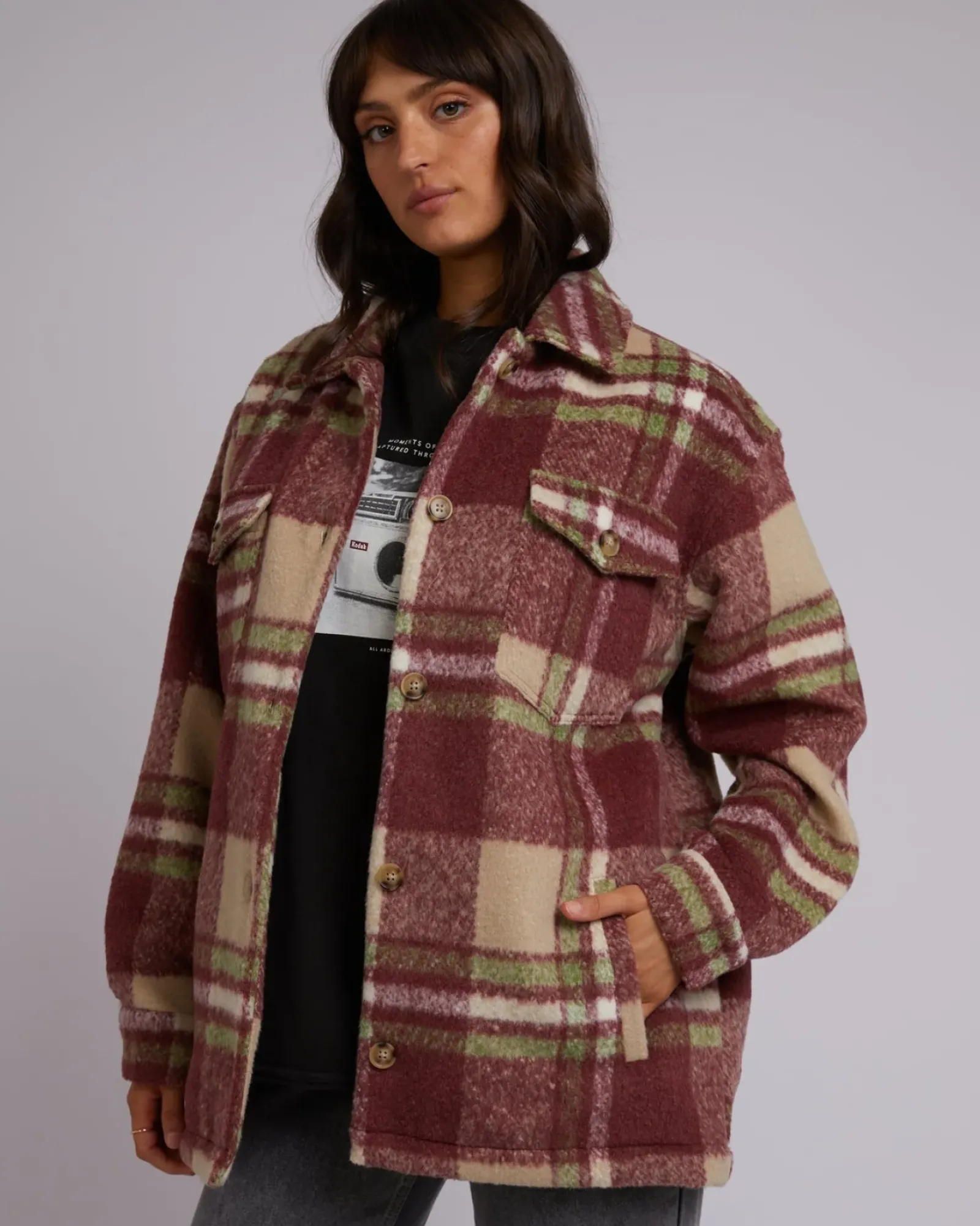 All About Eve Hilary Check Shacket Fashion