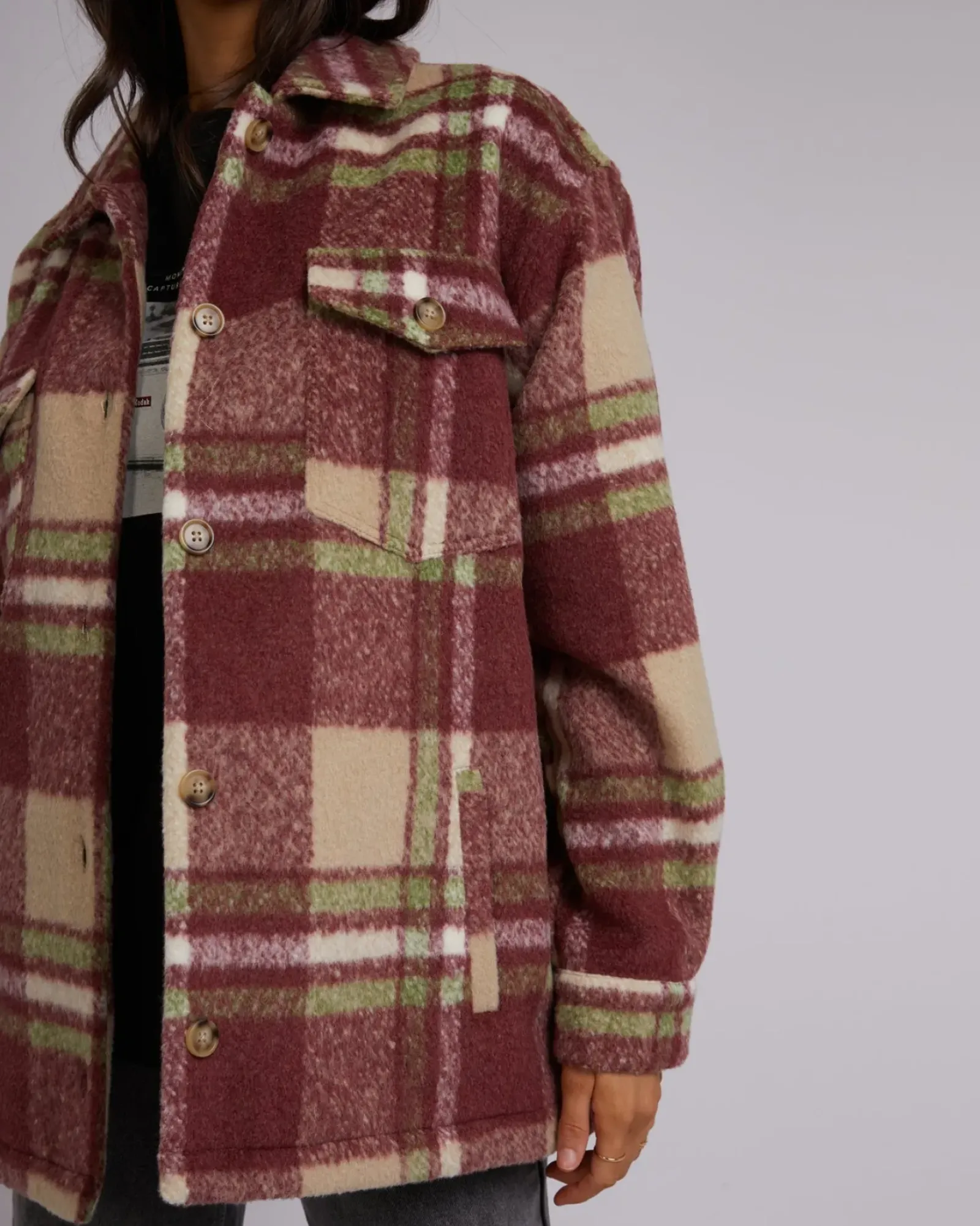 All About Eve Hilary Check Shacket Fashion