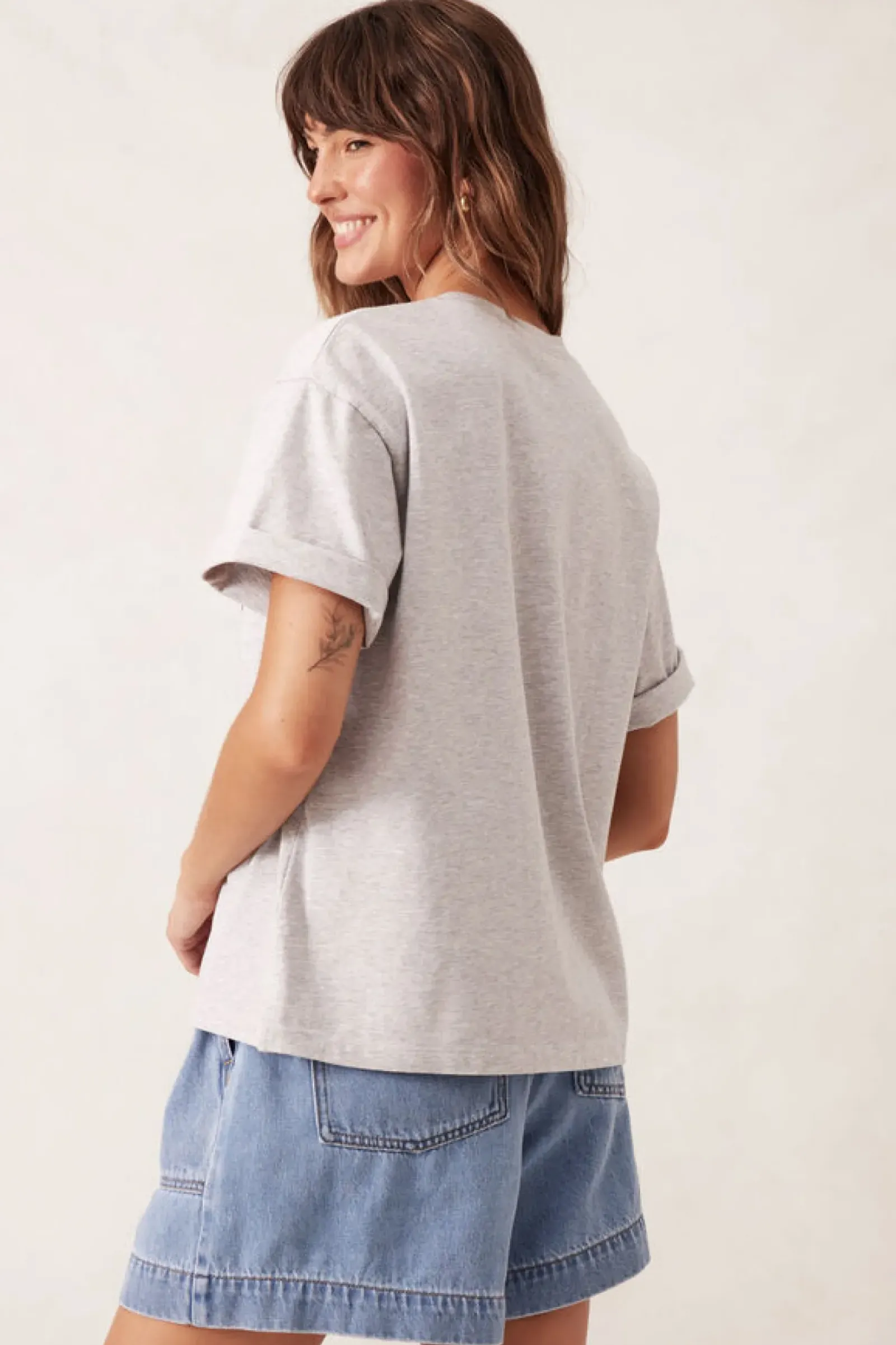 Ceres Life Boyfriend Tee- Cloud Marle/Ceres 86 Hot