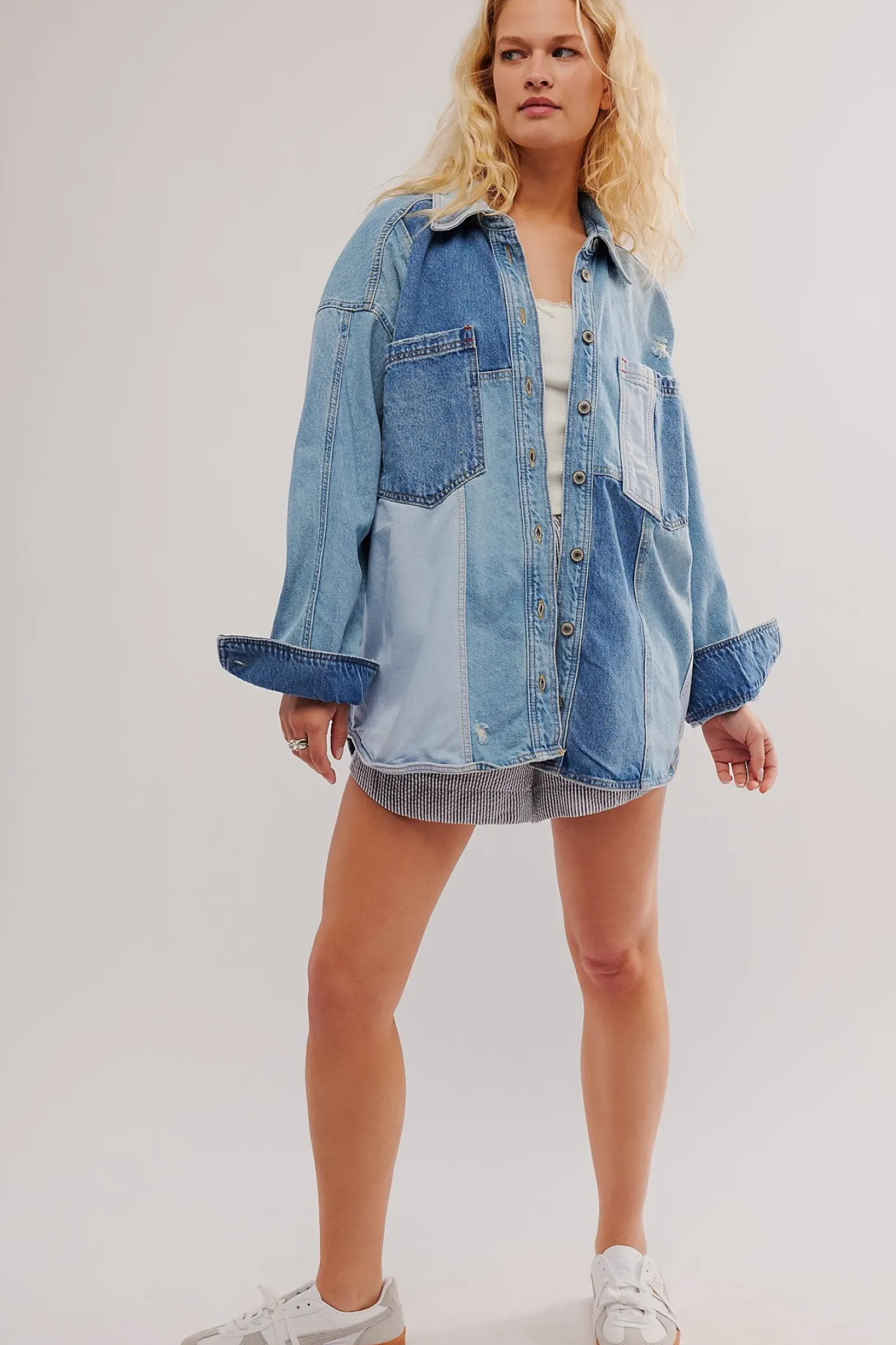Free People Mountain Roads Shirt - Indigo Mixed Discount