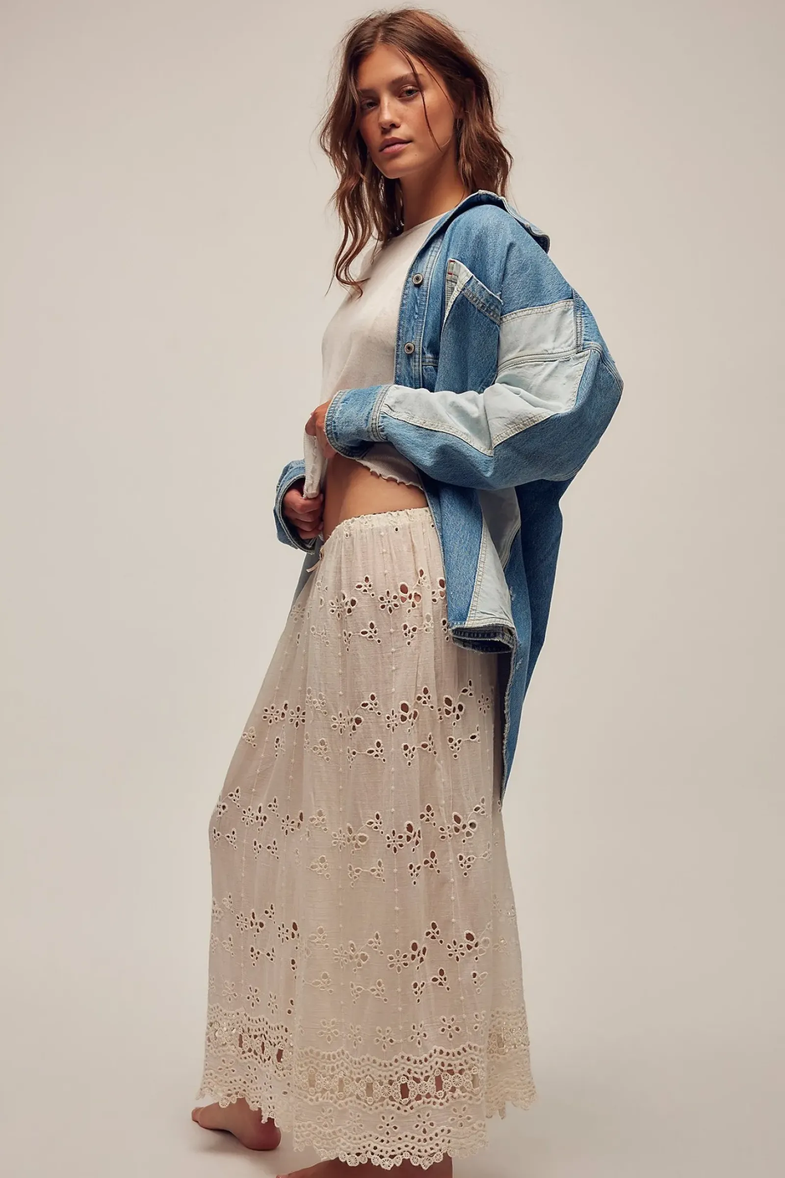 Free People Mountain Roads Shirt - Indigo Mixed Discount