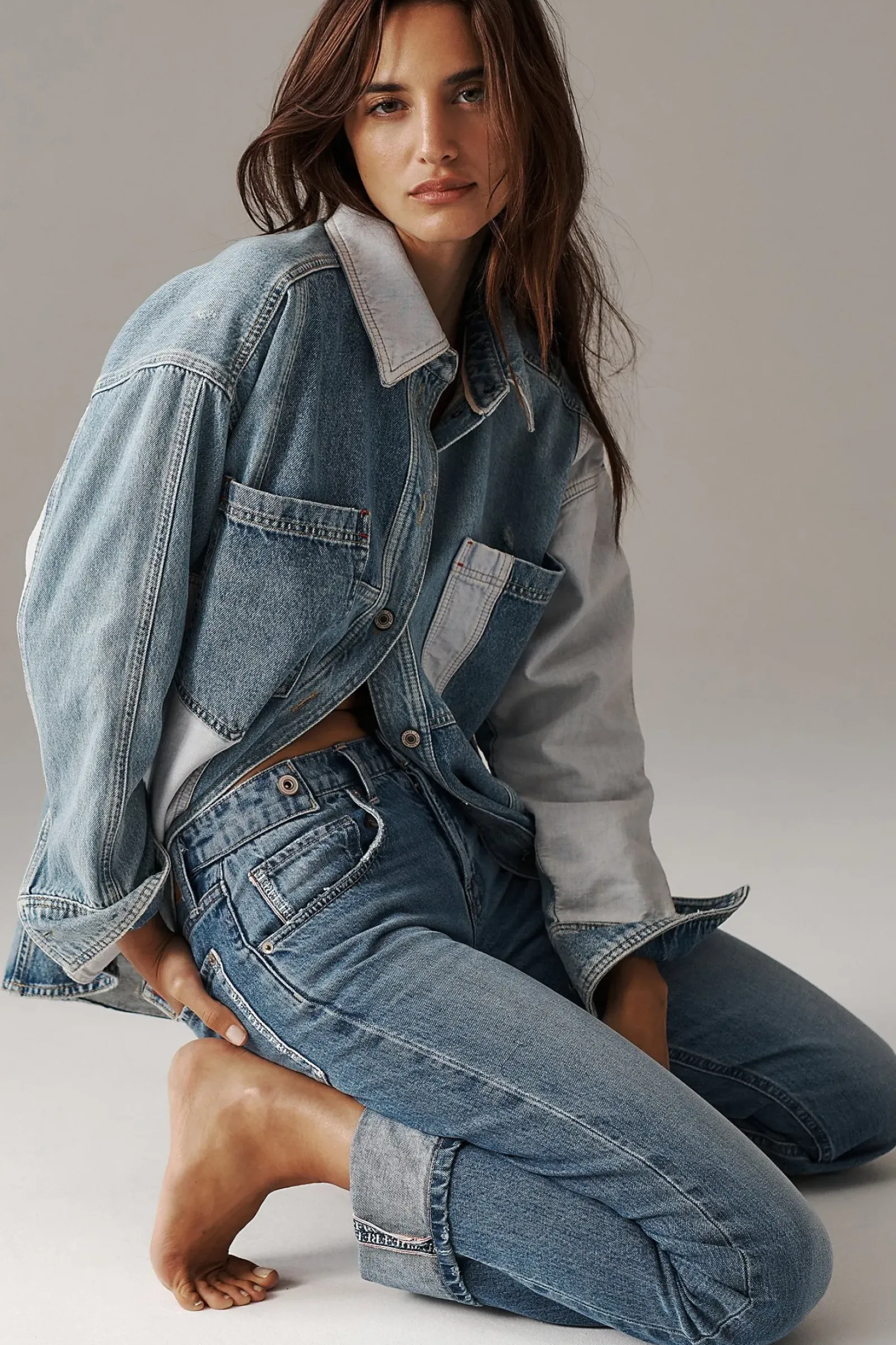 Free People Mountain Roads Shirt - Indigo Mixed Discount