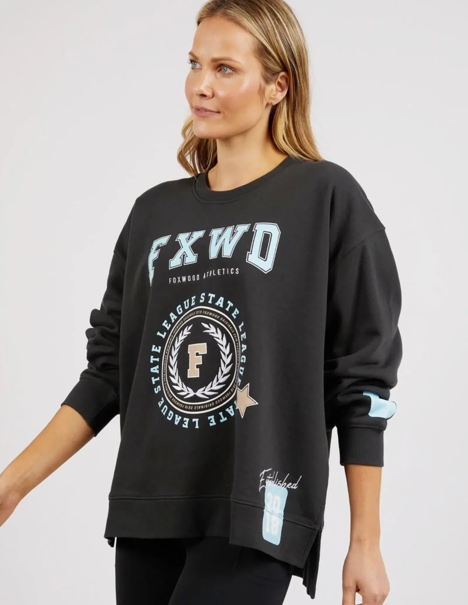 Foxwood Get There Crew - Washed Black Clearance