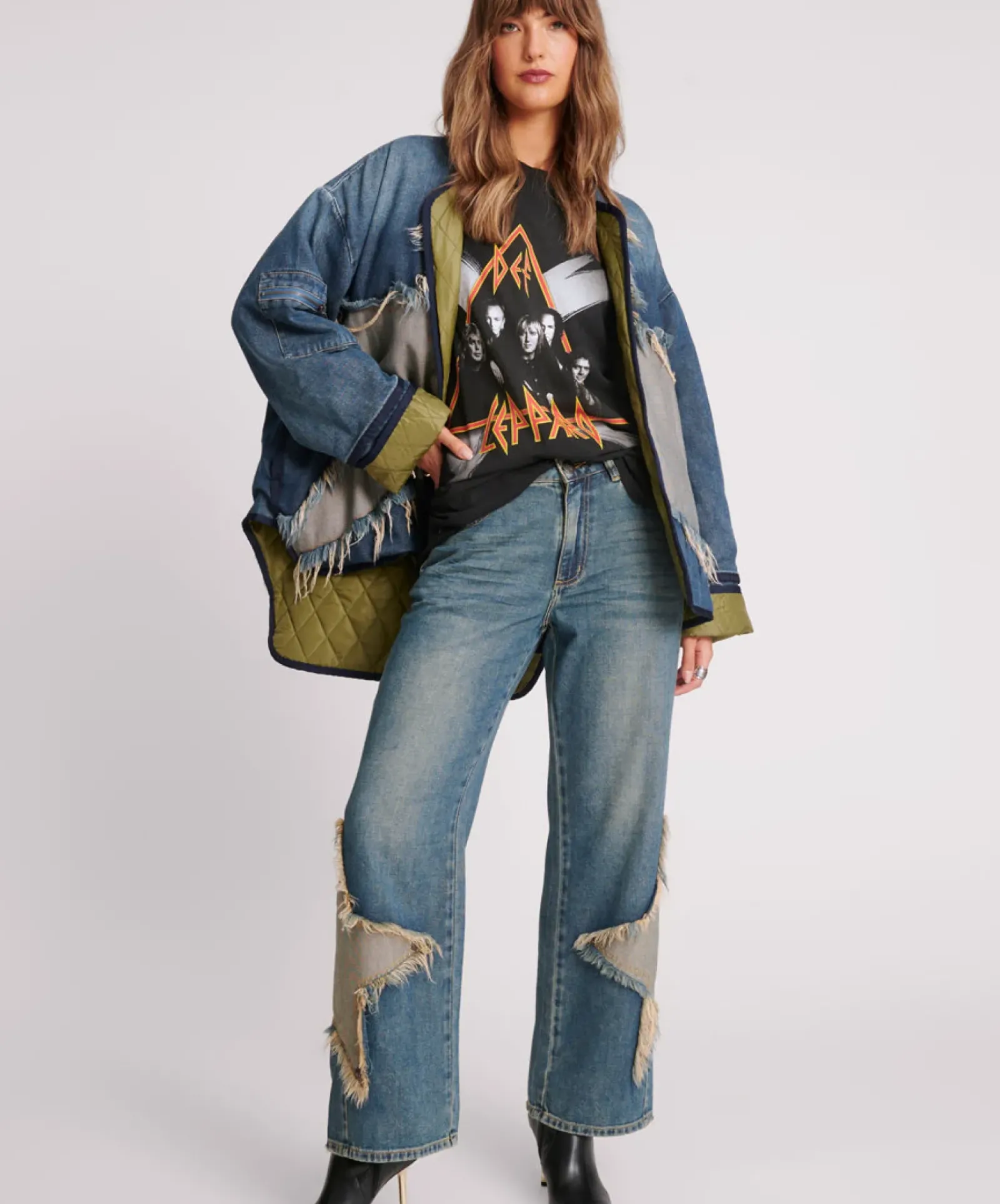 One Teaspoon Wadded Jacket - Memphis Light Star Denim Online