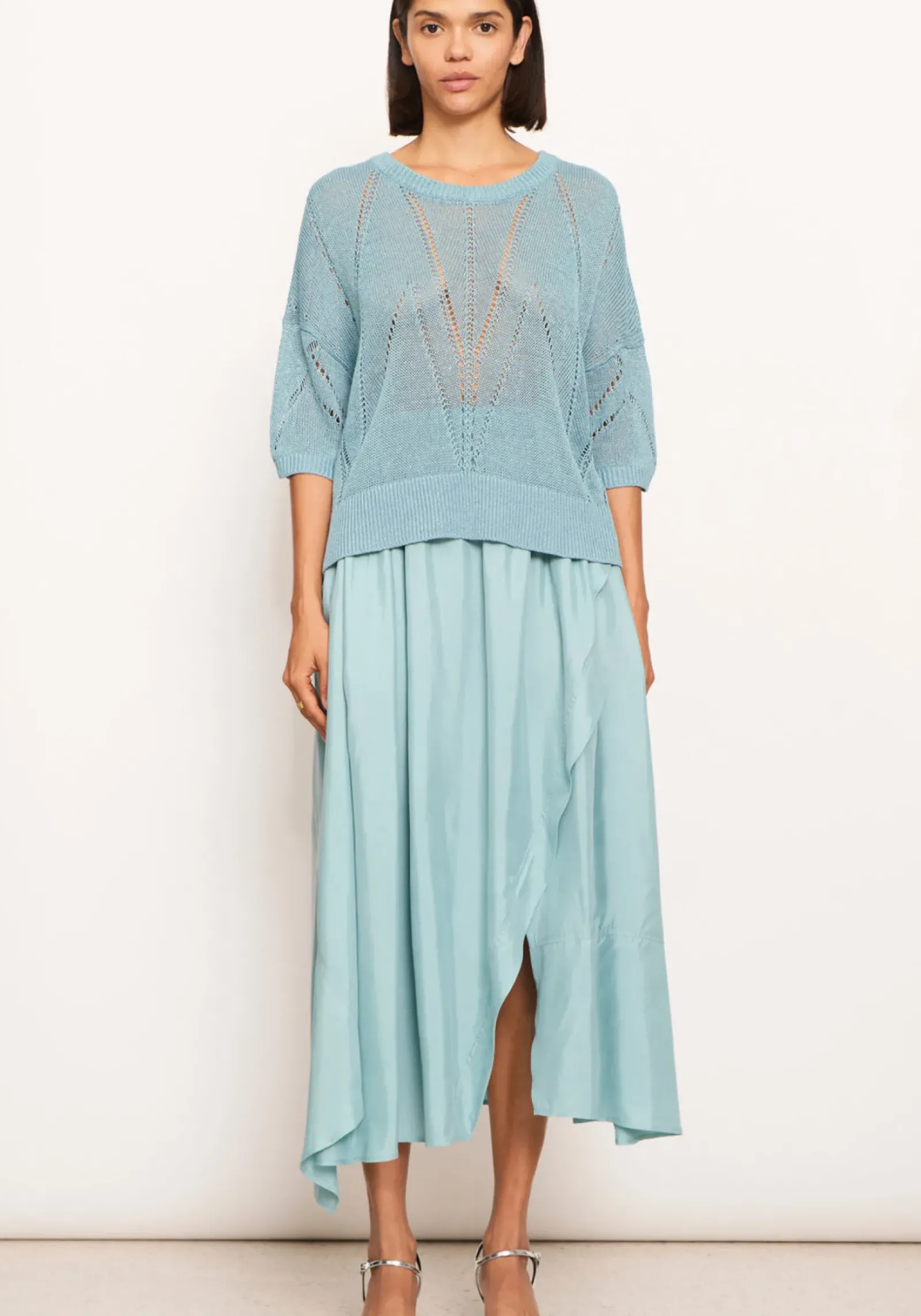 Pol Pier Knit Tee- Blue Online