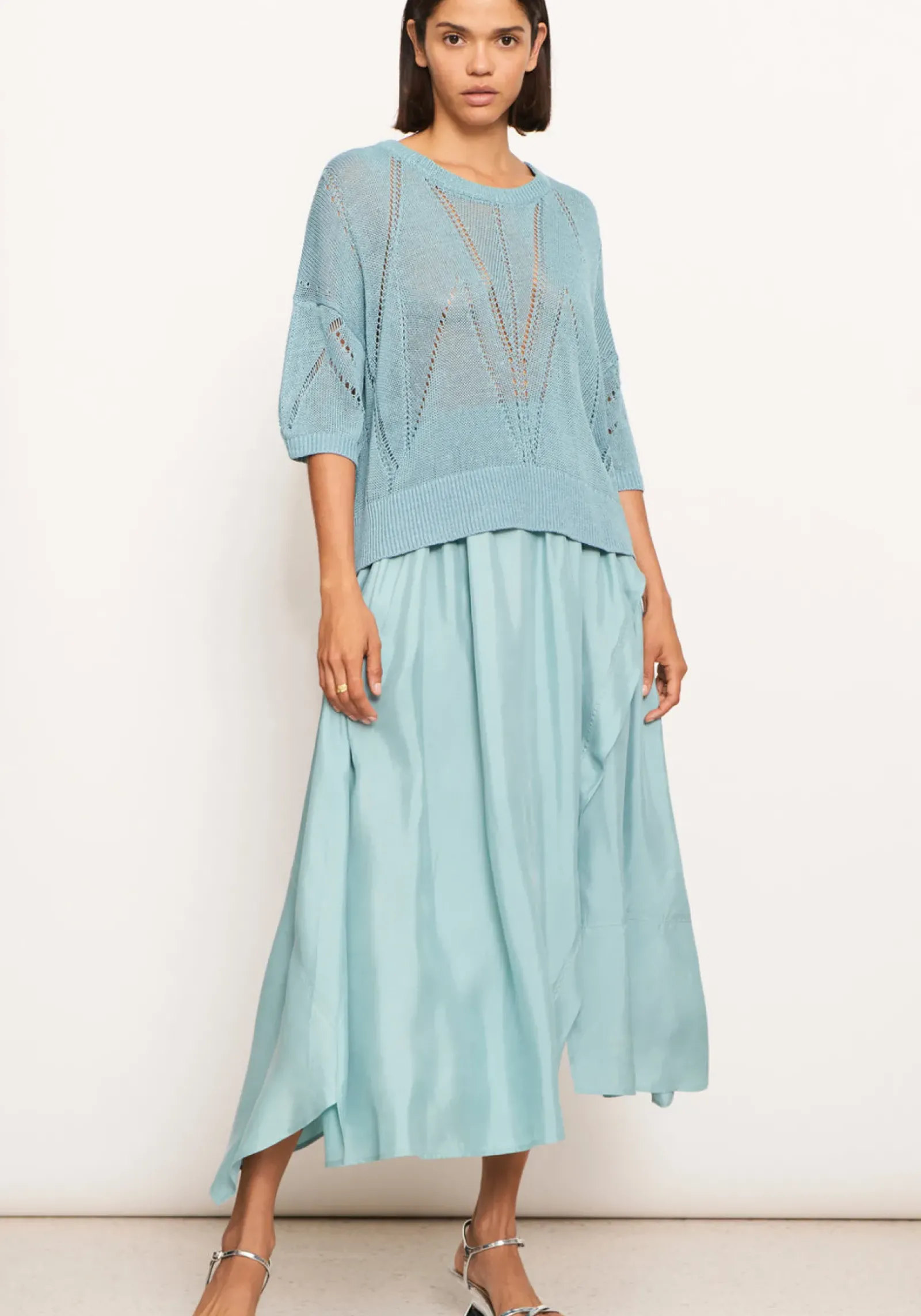 Pol Pier Knit Tee- Blue Online