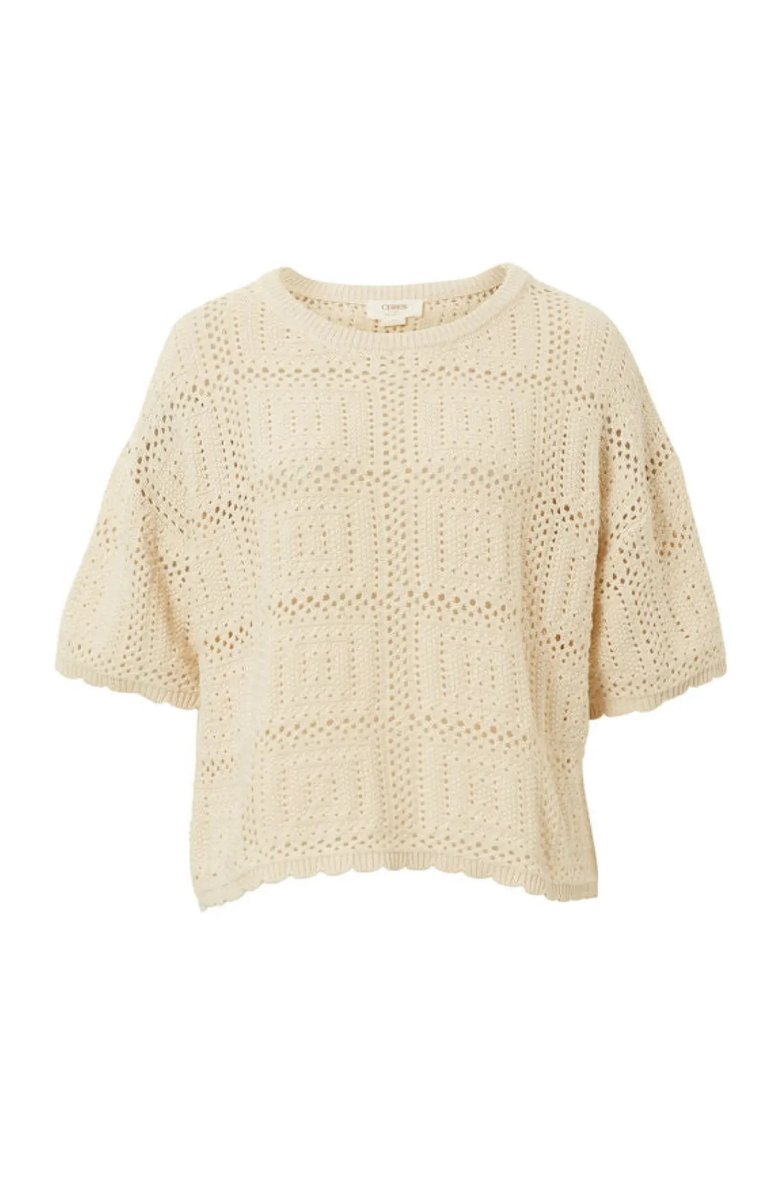 Ceres Life Square Knit Boxy Tee - Ecru Online