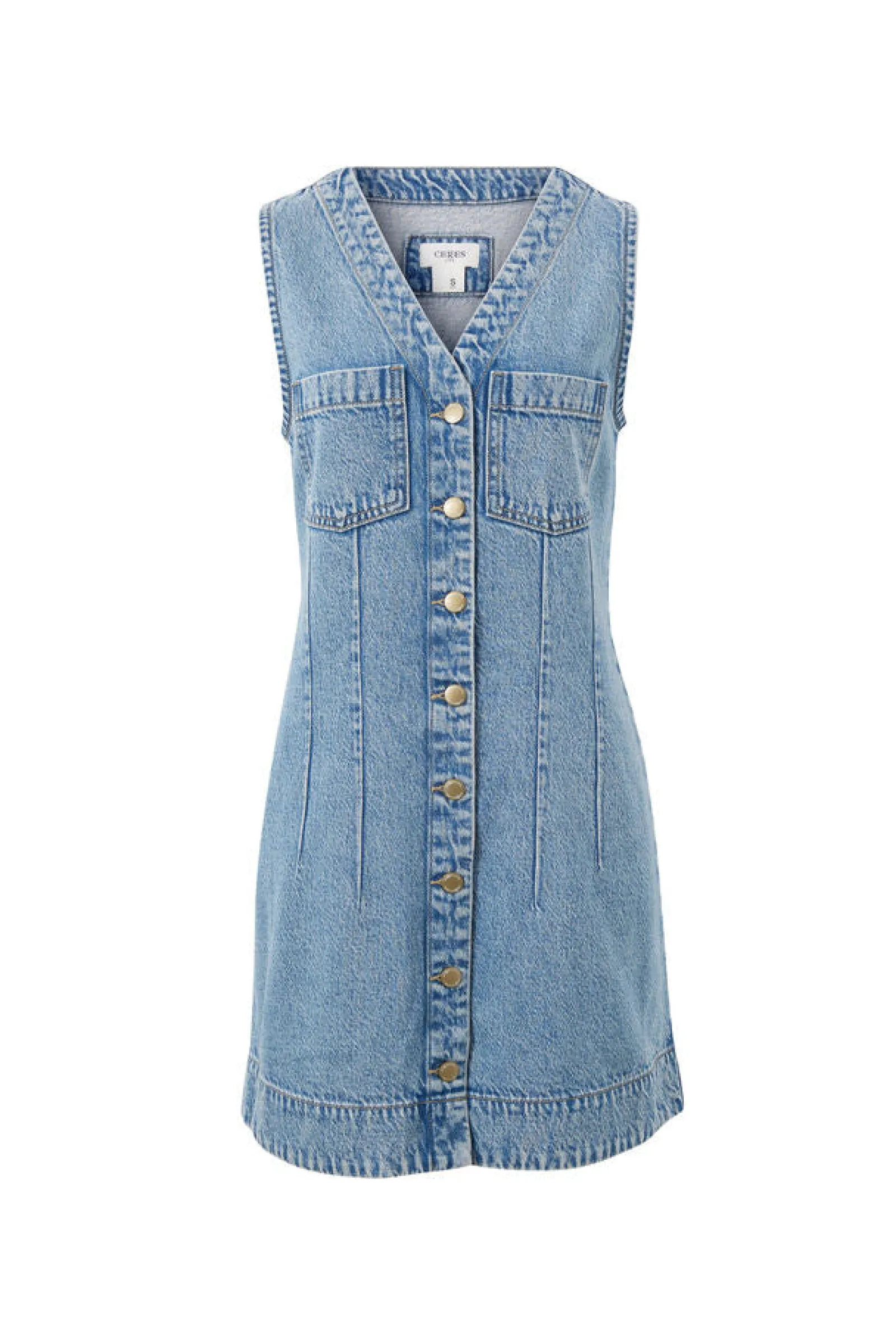 Ceres Life Seamed Mini Shift Dress - Mid Vintage Blue Online