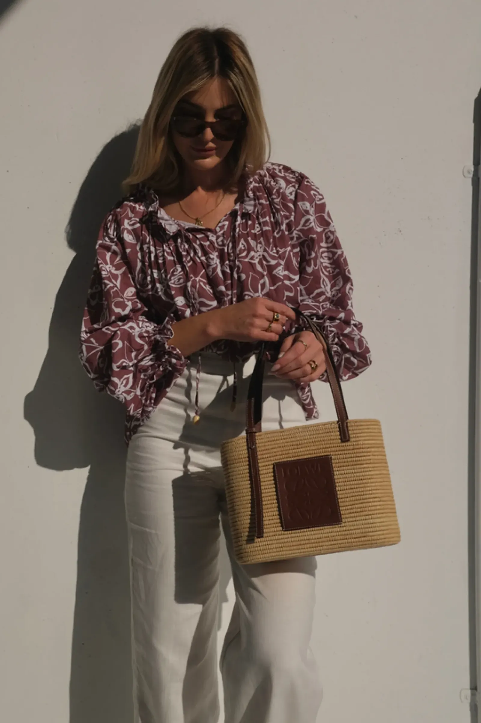 Lunar Fox Charlotte Linen Blouse - Sangria Clearance