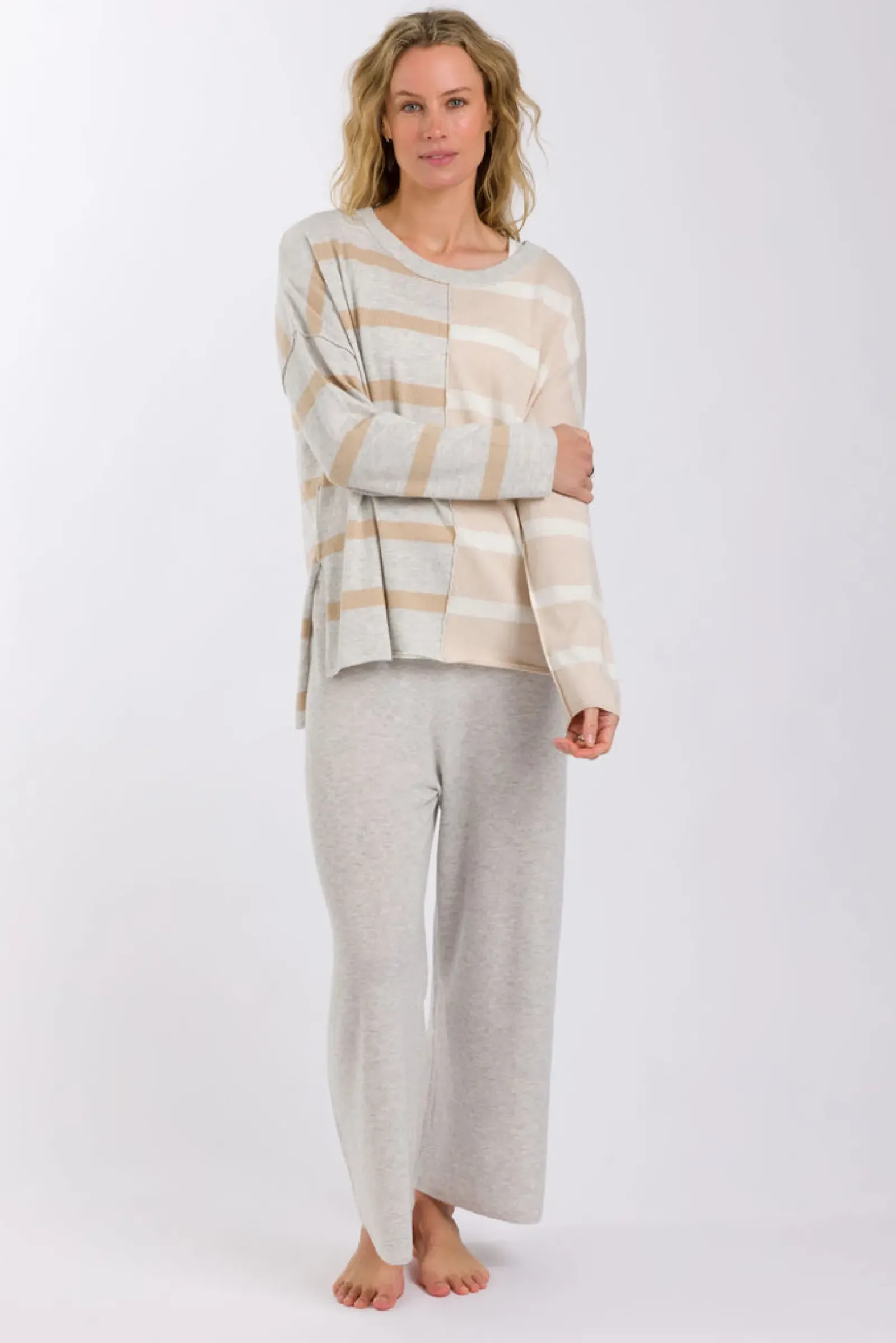Talamaya Hinterland Stripe Pullover - Sawdust Sale