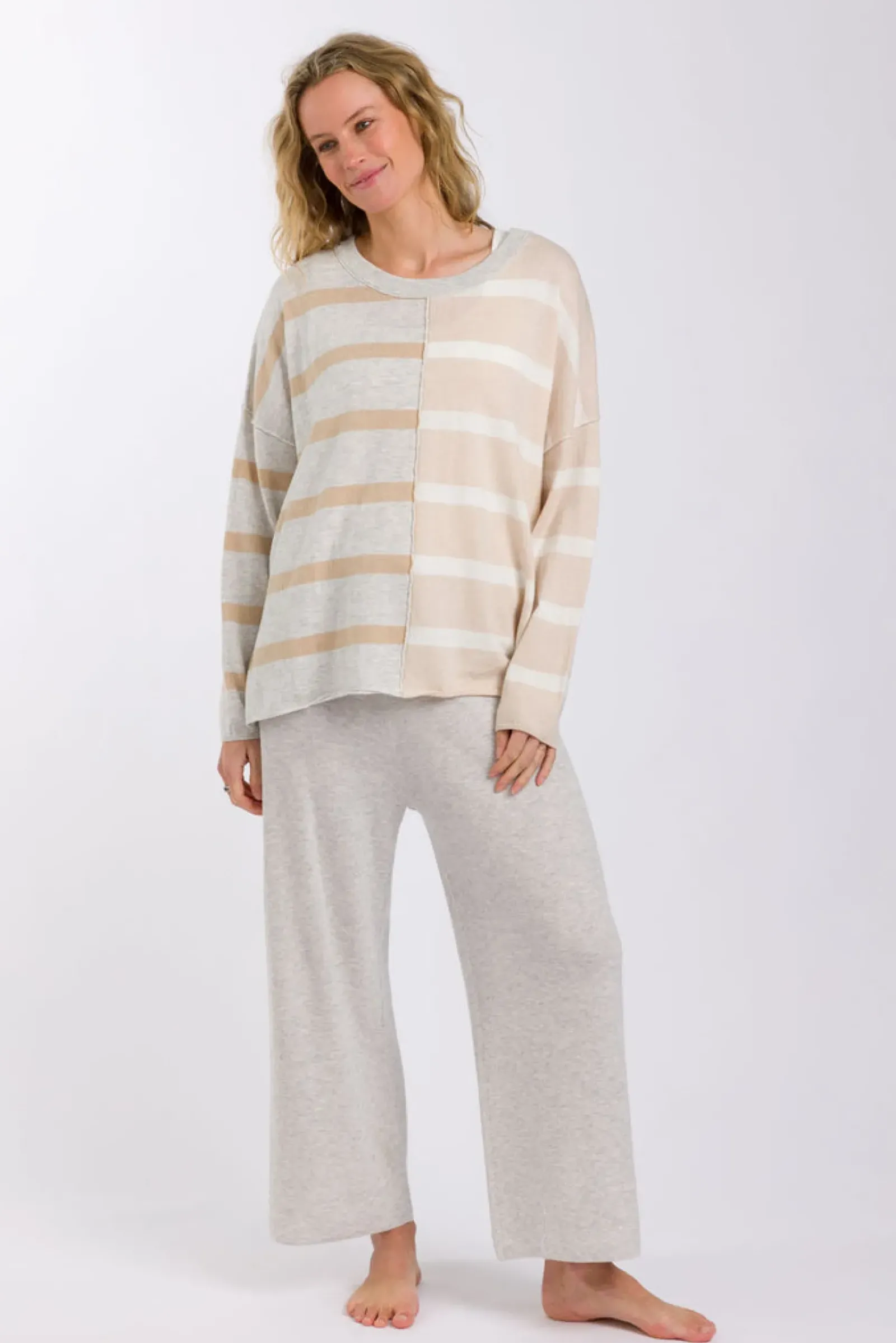 Talamaya Hinterland Stripe Pullover - Sawdust Sale