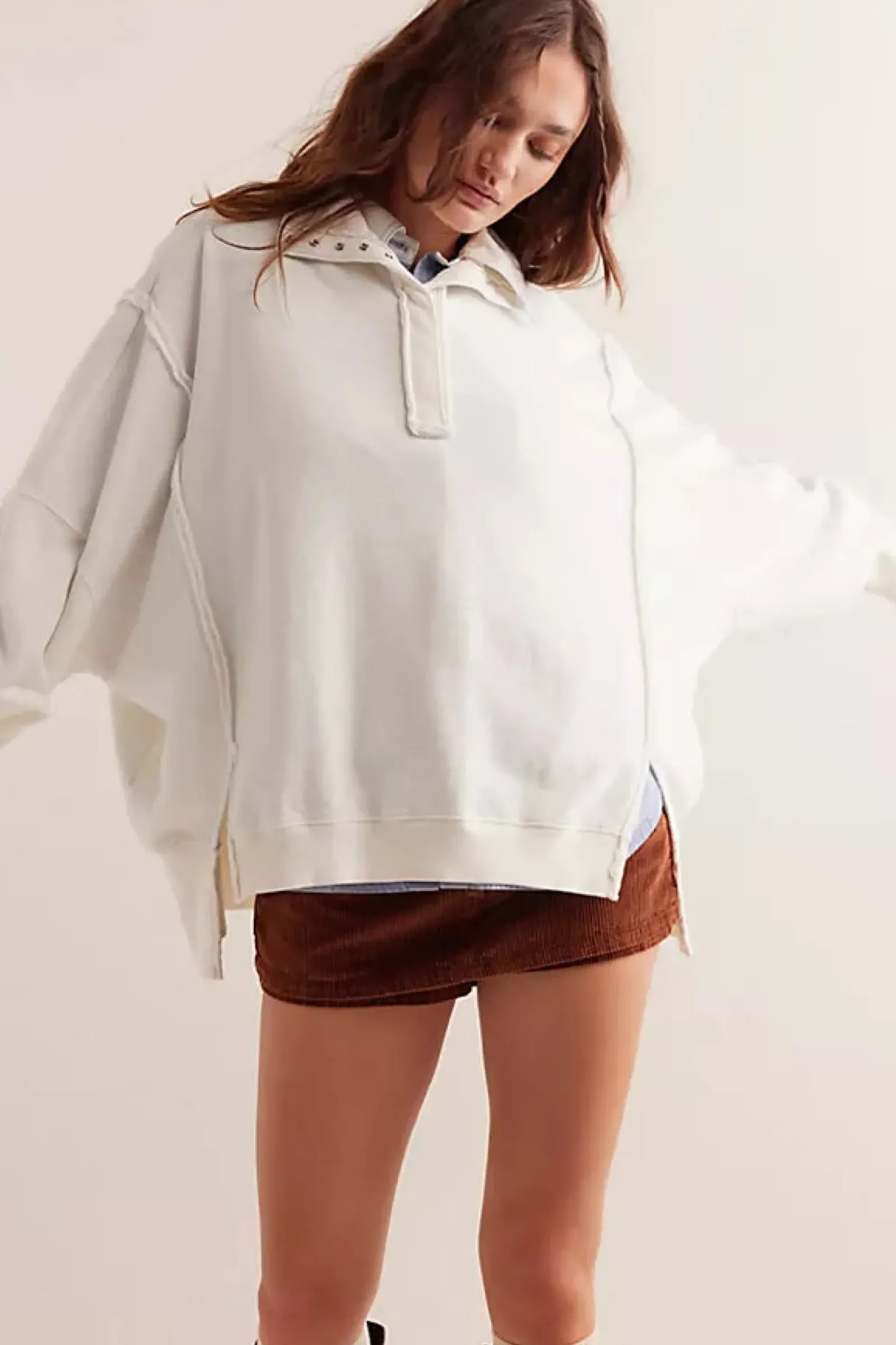 Free People Camden Henley - Optic White Hot