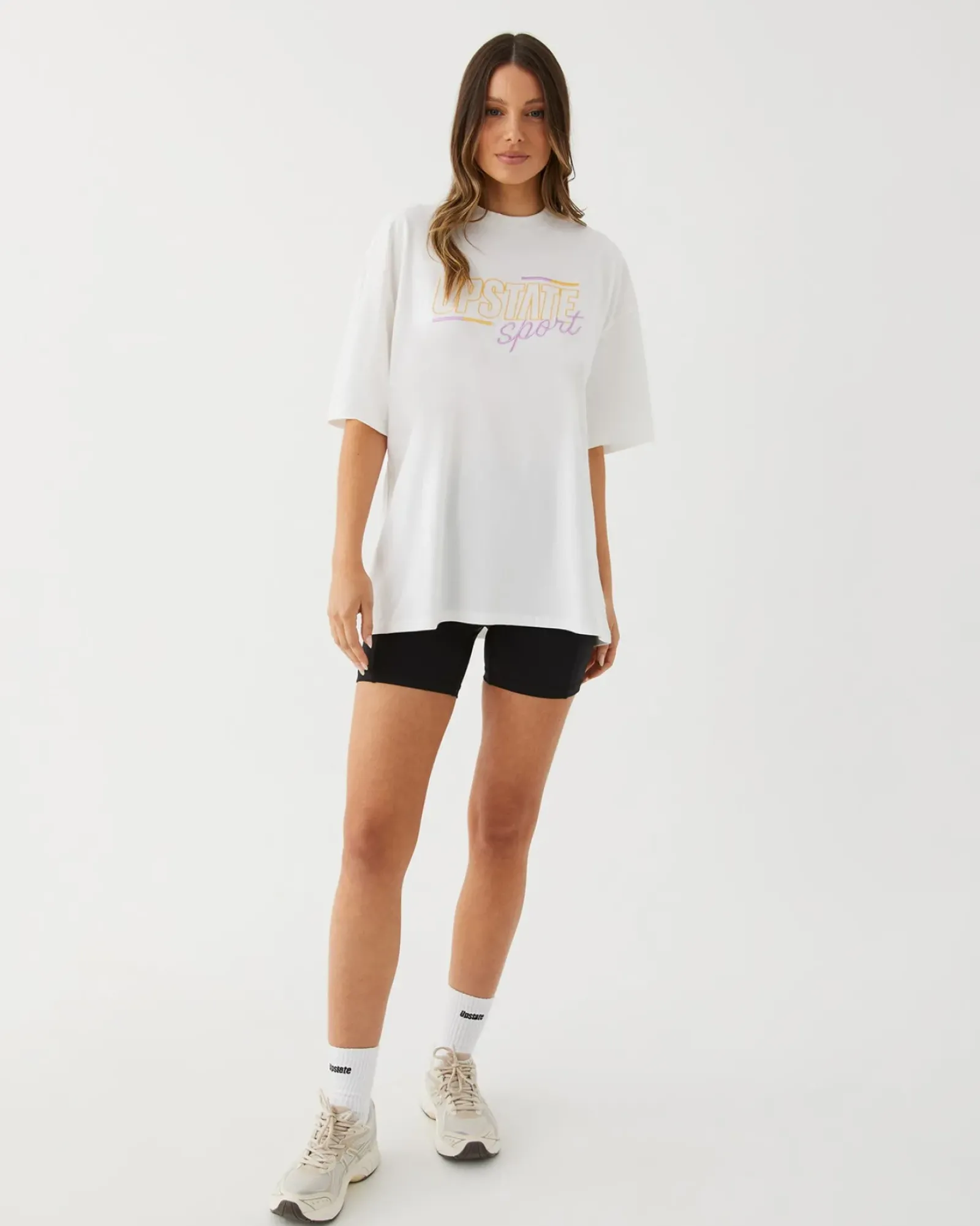 Upstate Hustle Tee- White Bars Sale