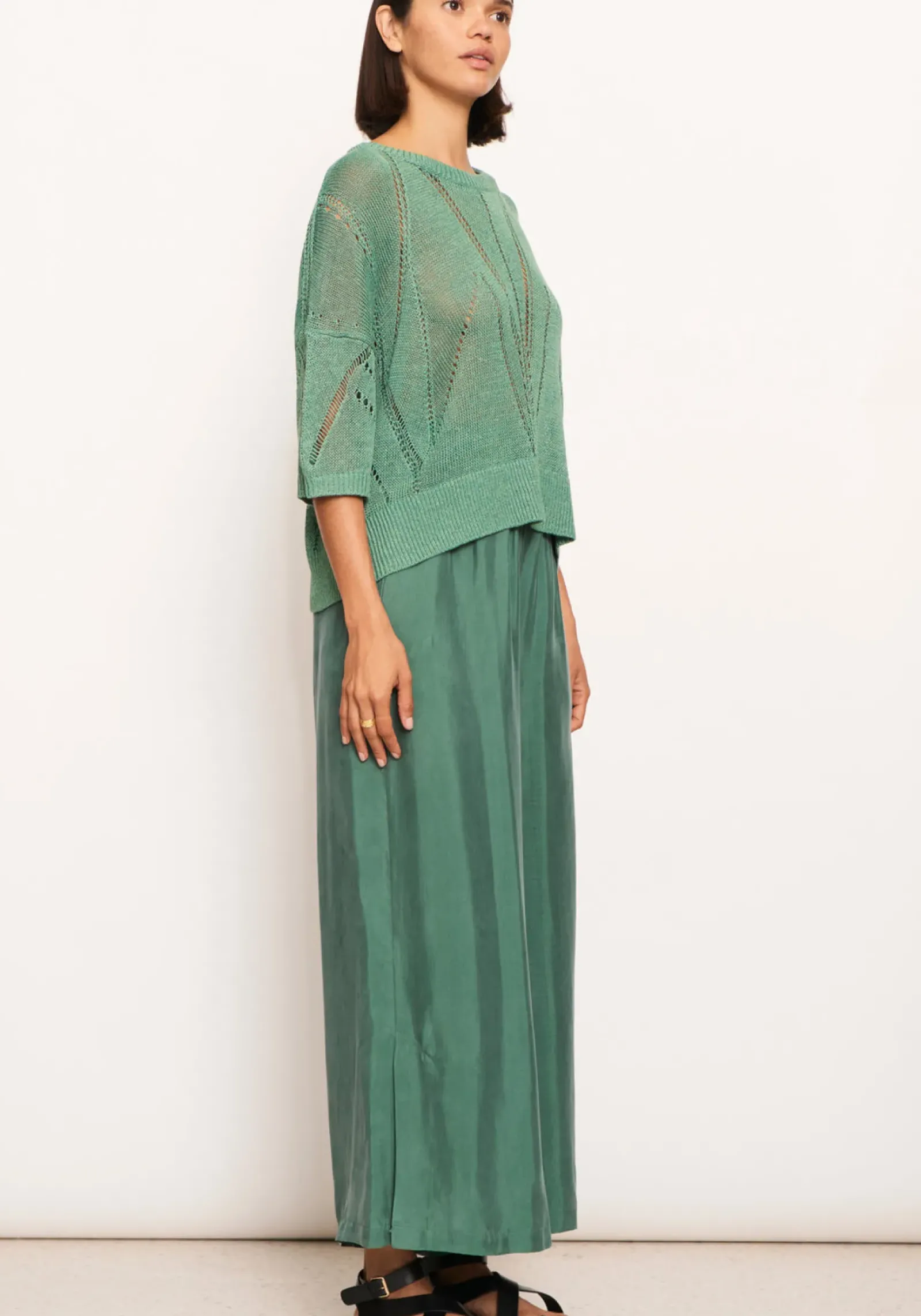 Pol Pier Knit Tee- Green Hot