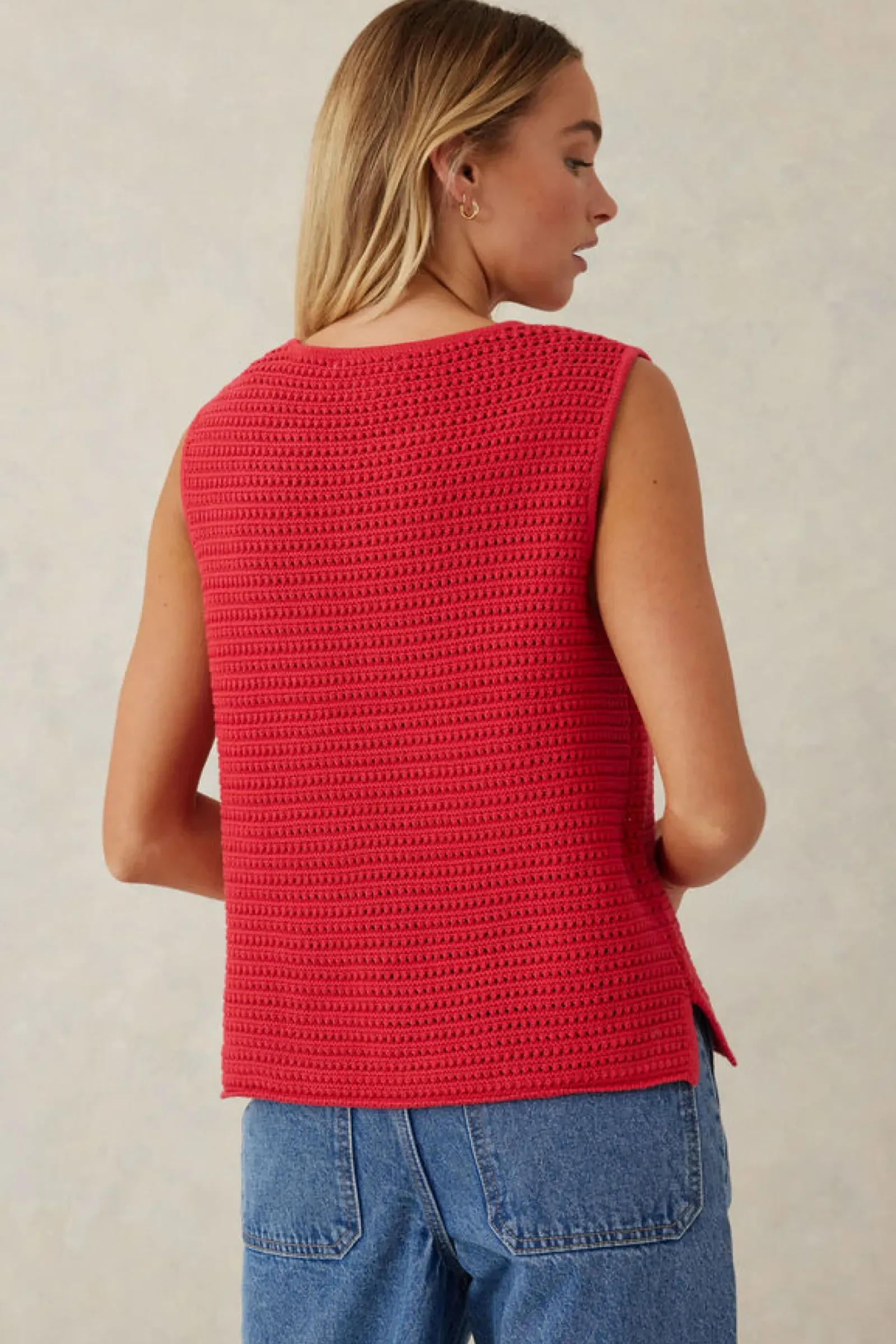 Ceres Life Mesh Knit Tank - Heritage Red Fashion