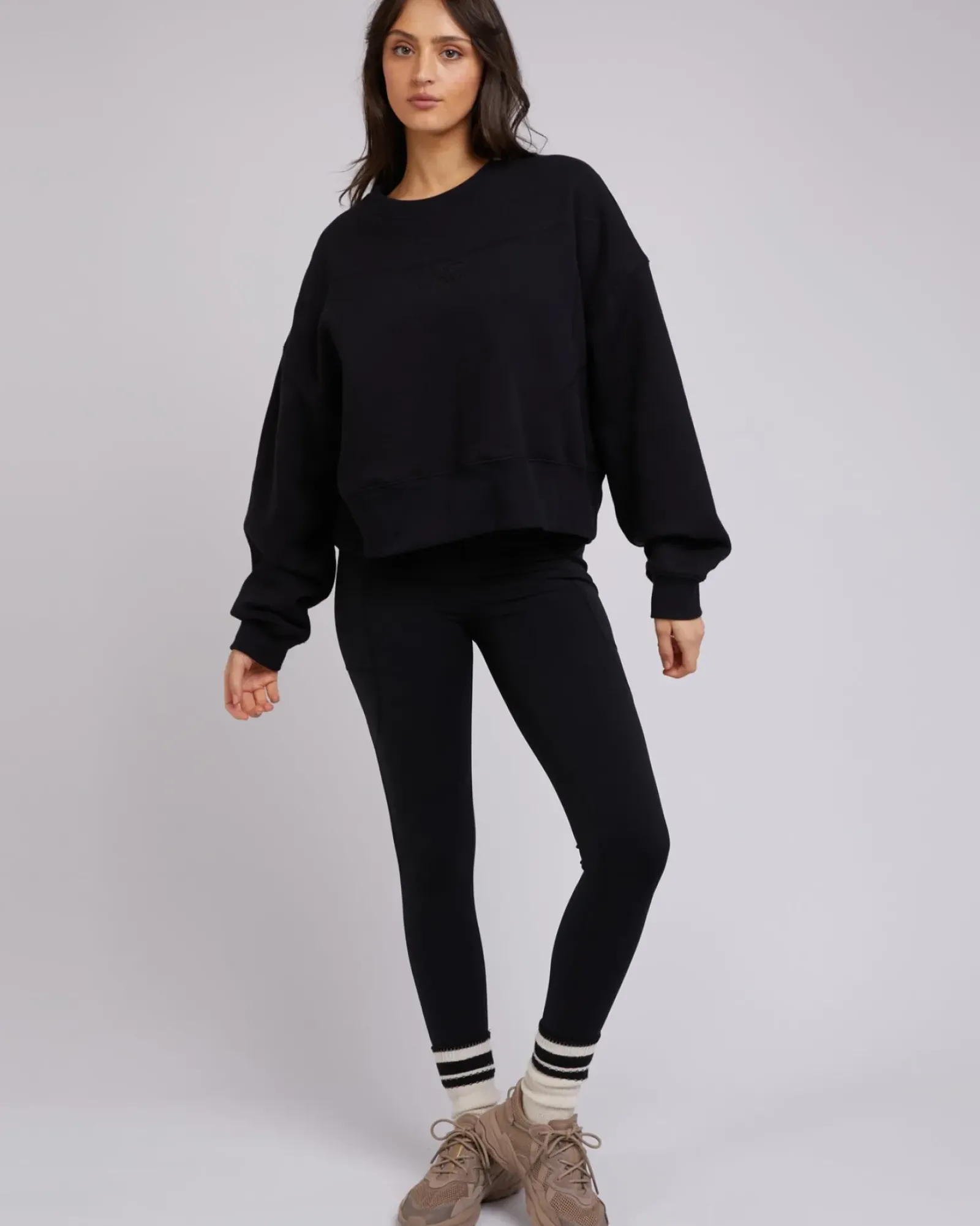 All About Eve Active Tonal Sweater - Black Best